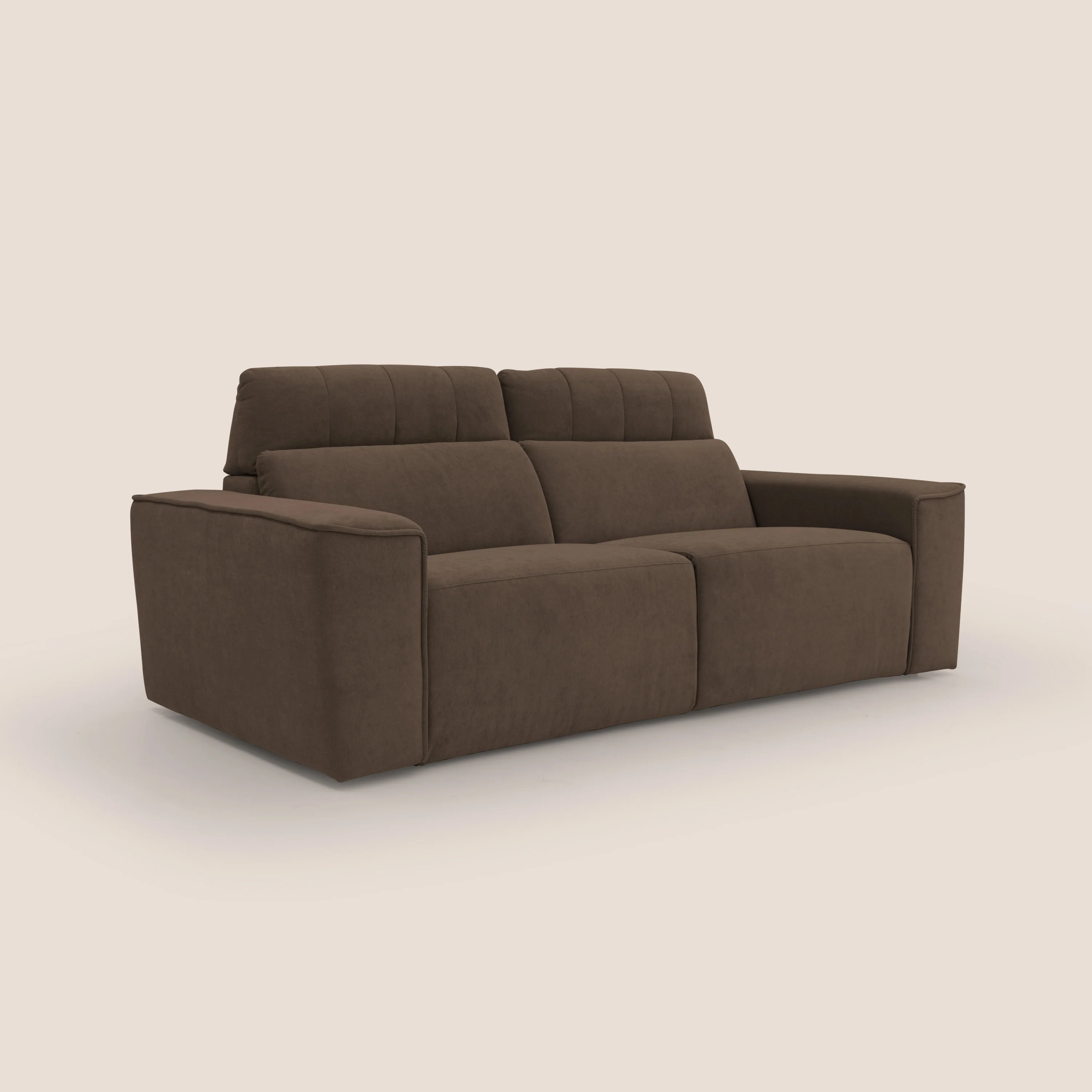 Clark Canapé modulable avec option relax électrique en tissu imperméable et détachable T17 marron - Image 3