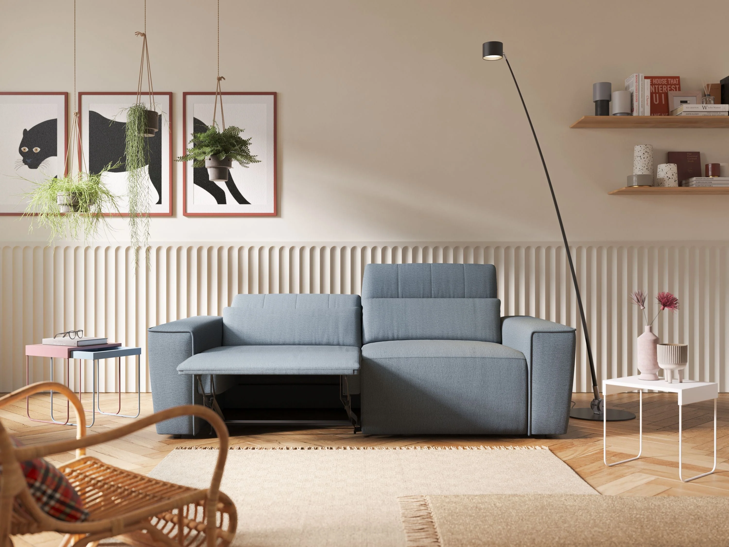 Clark Canapé modulable avec option relax électrique en tissu imperméable et détachable T17 orange - Image 15