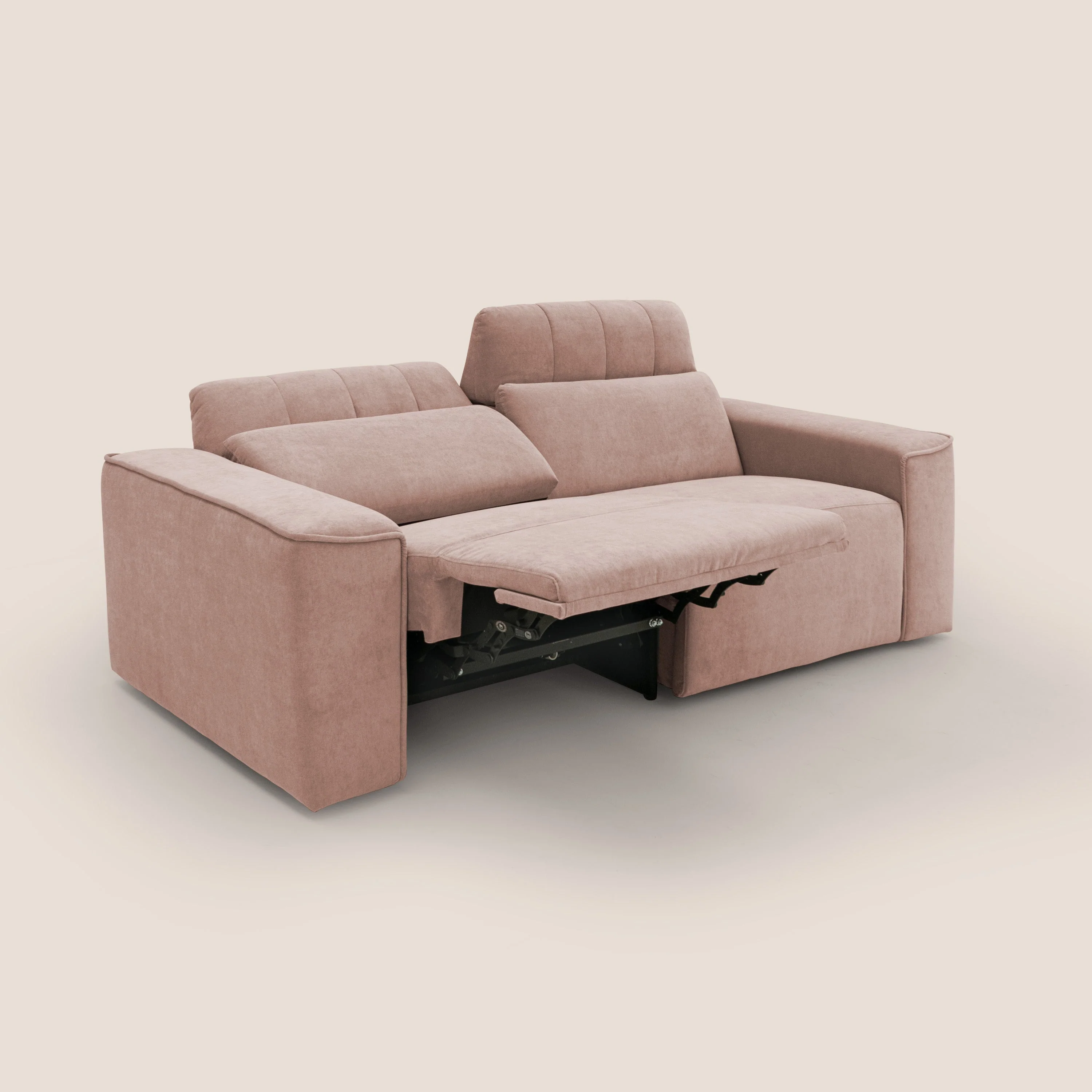 Clark Canapé modulable avec option relax électrique en tissu imperméable et détachable T17 rose - Image 2