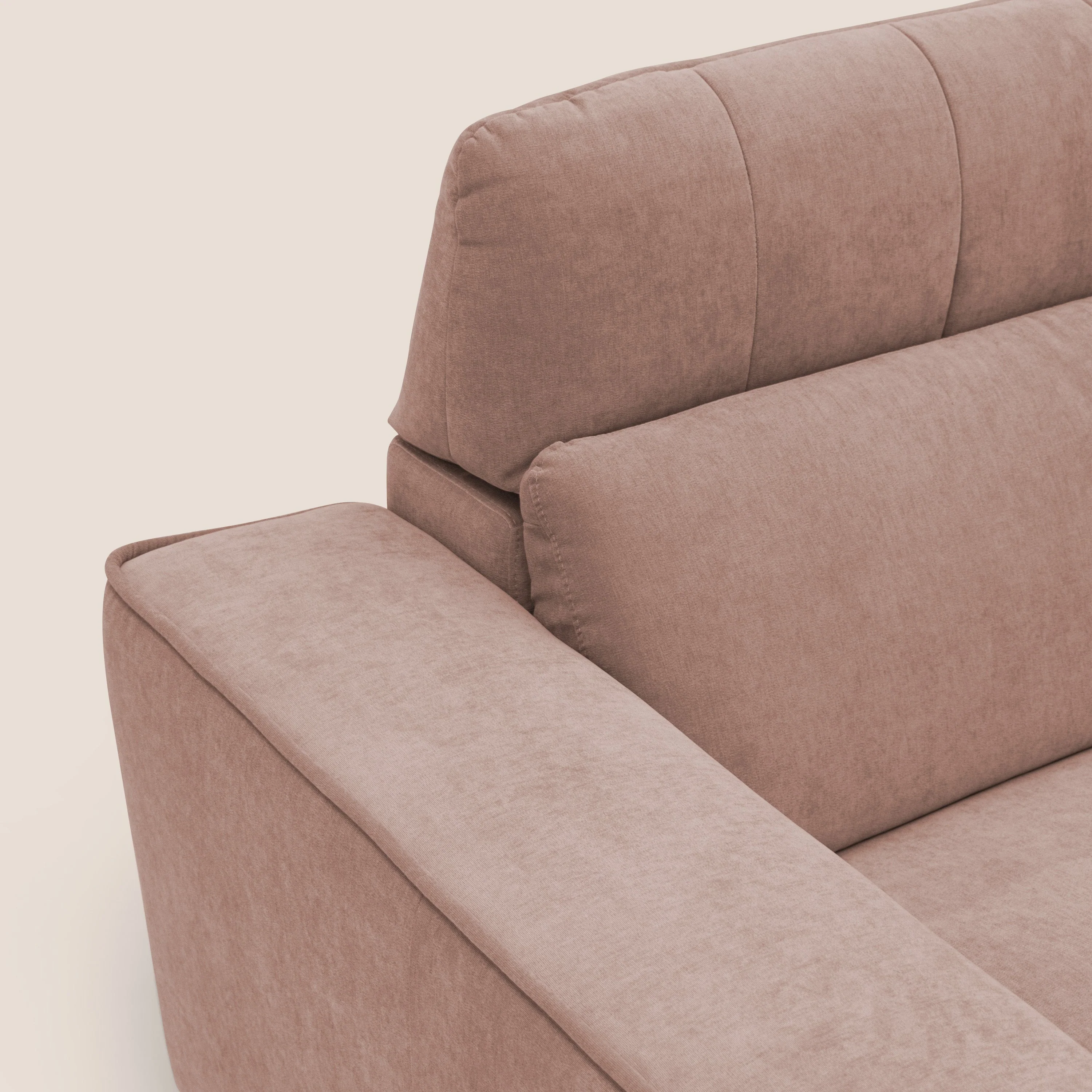 Clark Canapé modulable avec option relax électrique en tissu imperméable et détachable T17 rose - Image 7