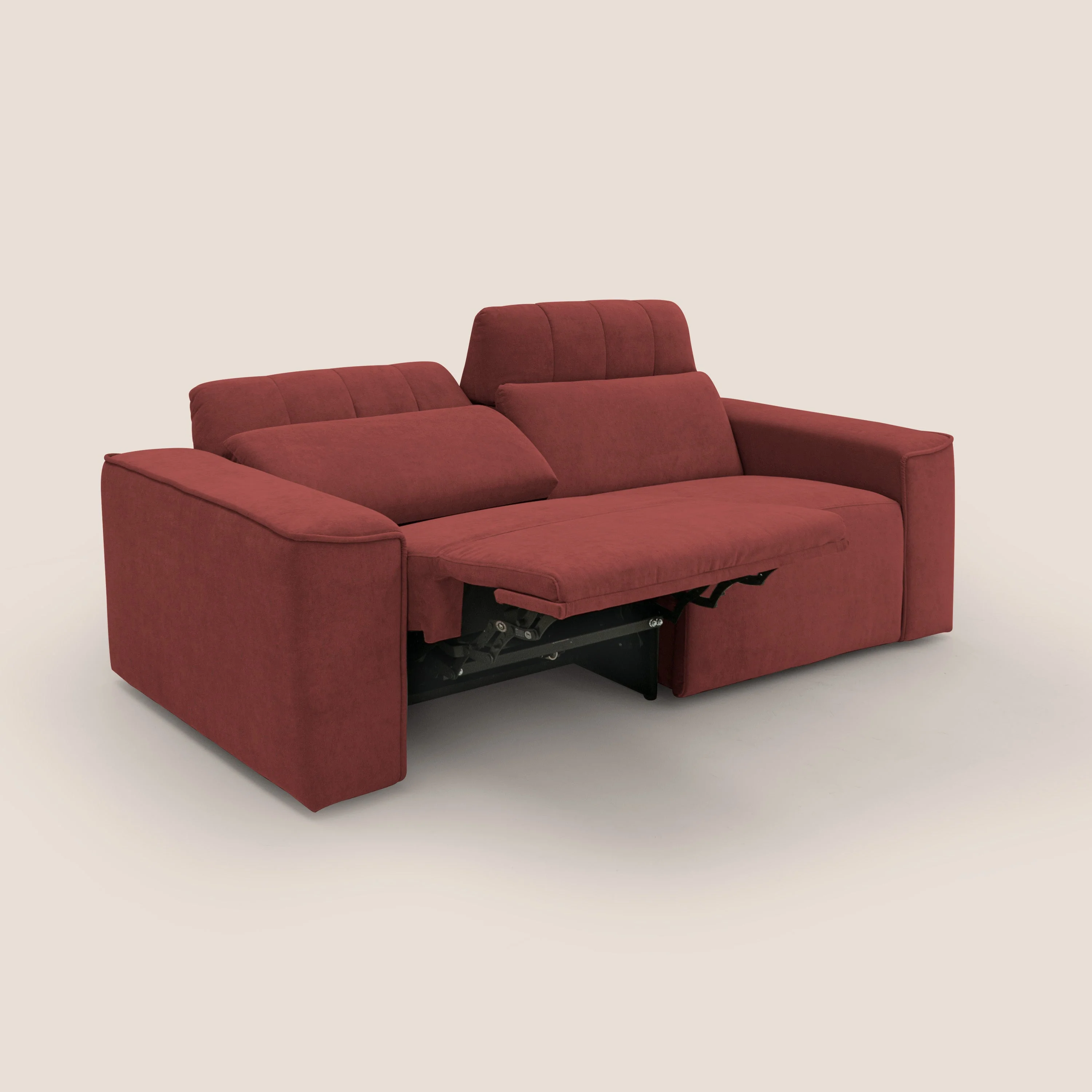 Clark Canapé modulable avec option relax électrique en tissu imperméable et détachable T17 rouge - Image 2