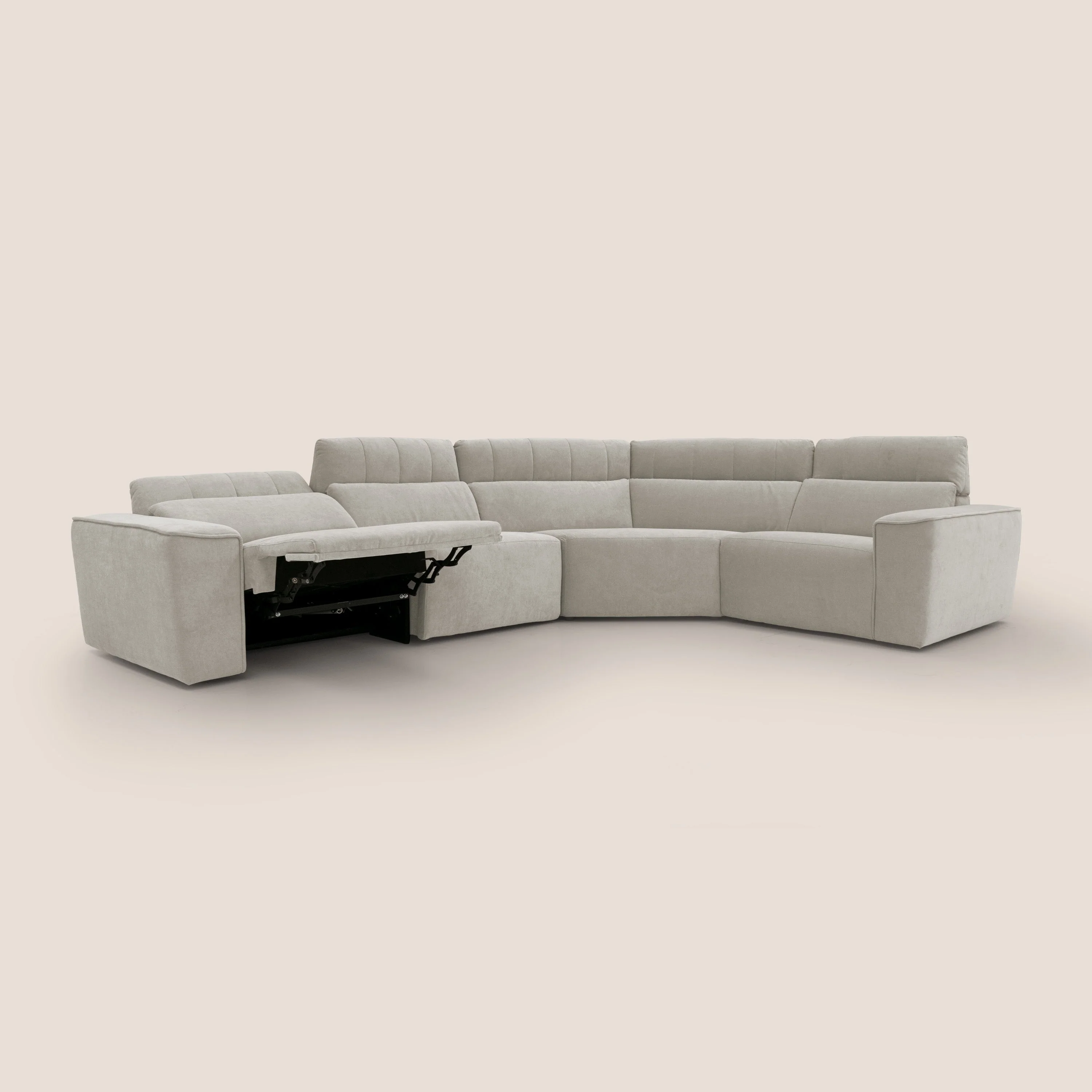 Clark canapé modulable d'angle REVERSIBLE avec option relax électrique en tissu détachable imperméable T17 crème - Image 2