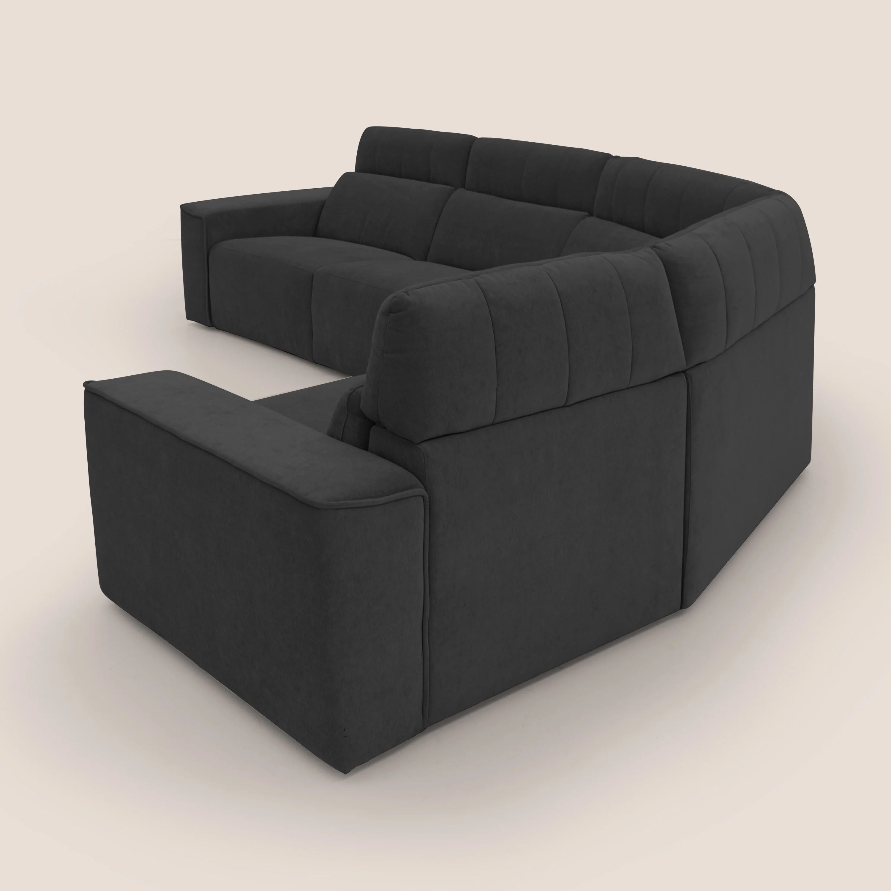 Clark canapé modulable d'angle REVERSIBLE avec option relax électrique en tissu détachable imperméable T17 noir - Image 10