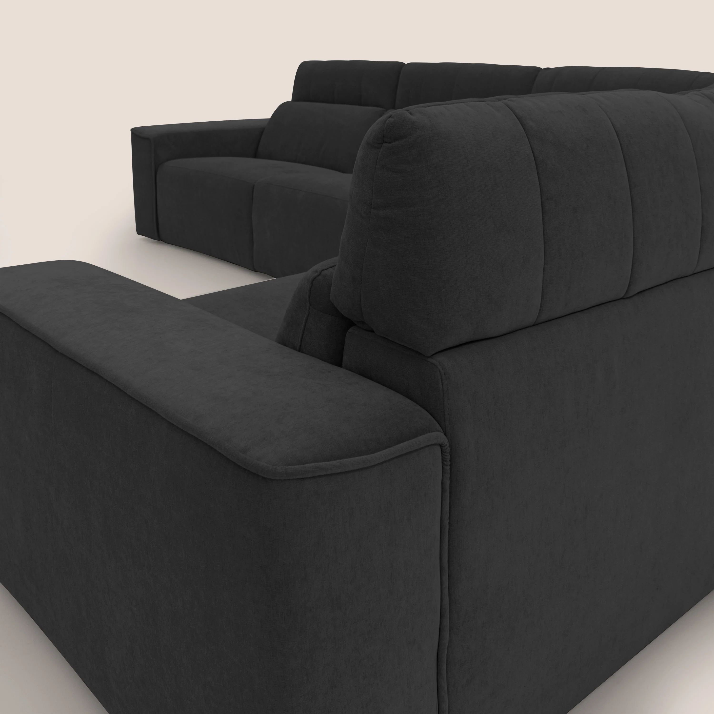 Clark canapé modulable d'angle REVERSIBLE avec option relax électrique en tissu détachable imperméable T17 noir - Image 12