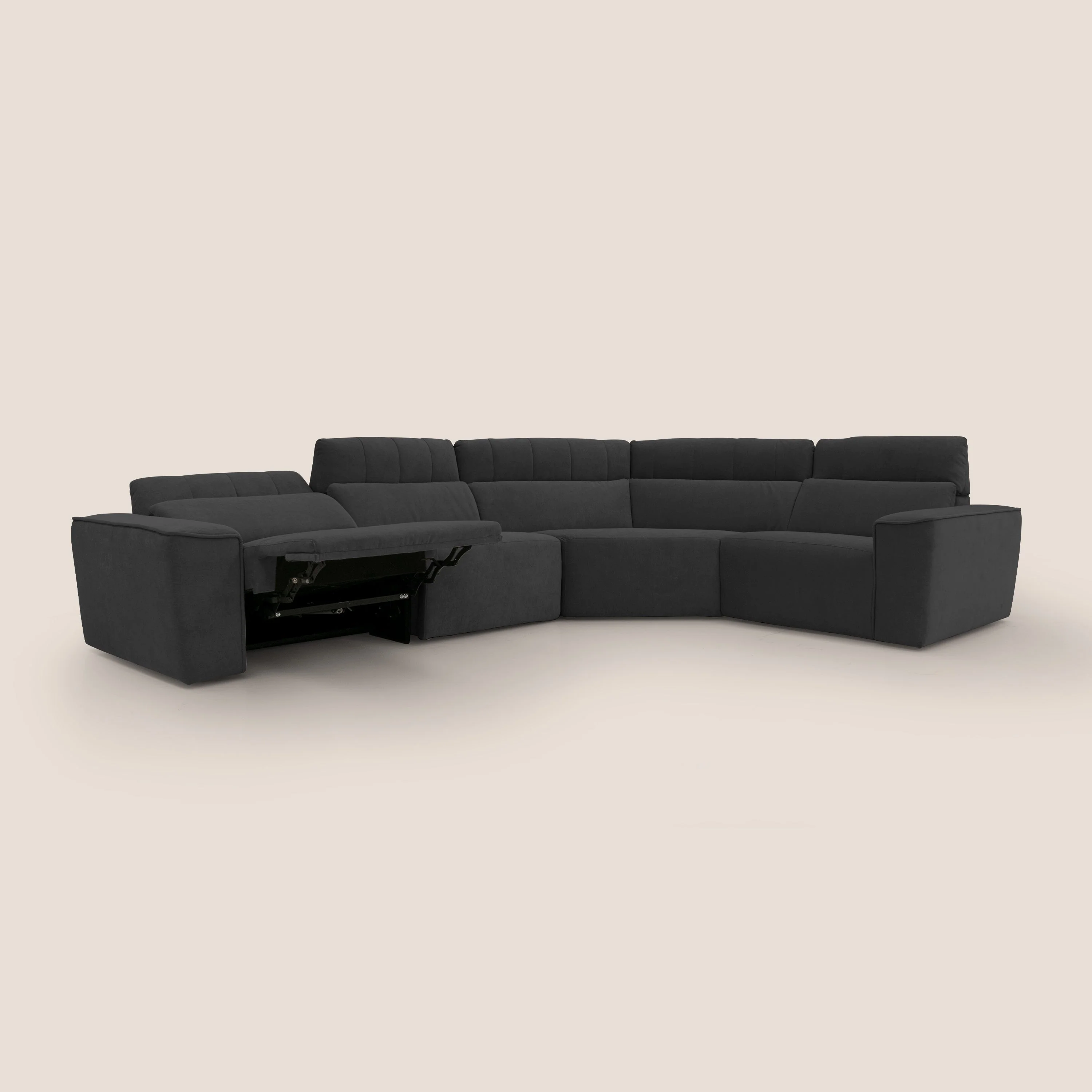 Clark canapé modulable d'angle REVERSIBLE avec option relax électrique en tissu détachable imperméable T17 noir - Image 2