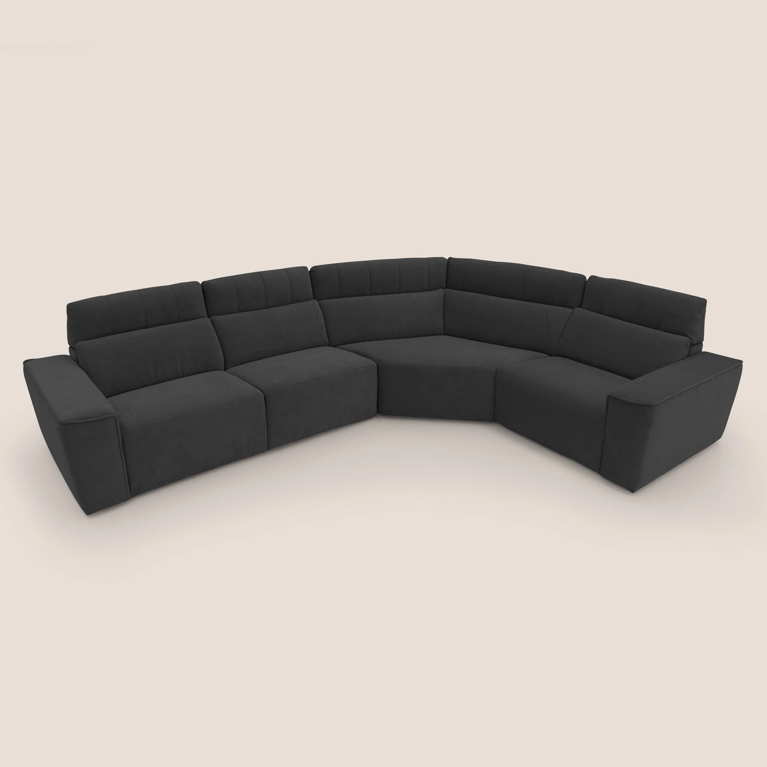 Clark canapé modulable d'angle REVERSIBLE avec option relax électrique en tissu détachable imperméable T17 noir - Image 8