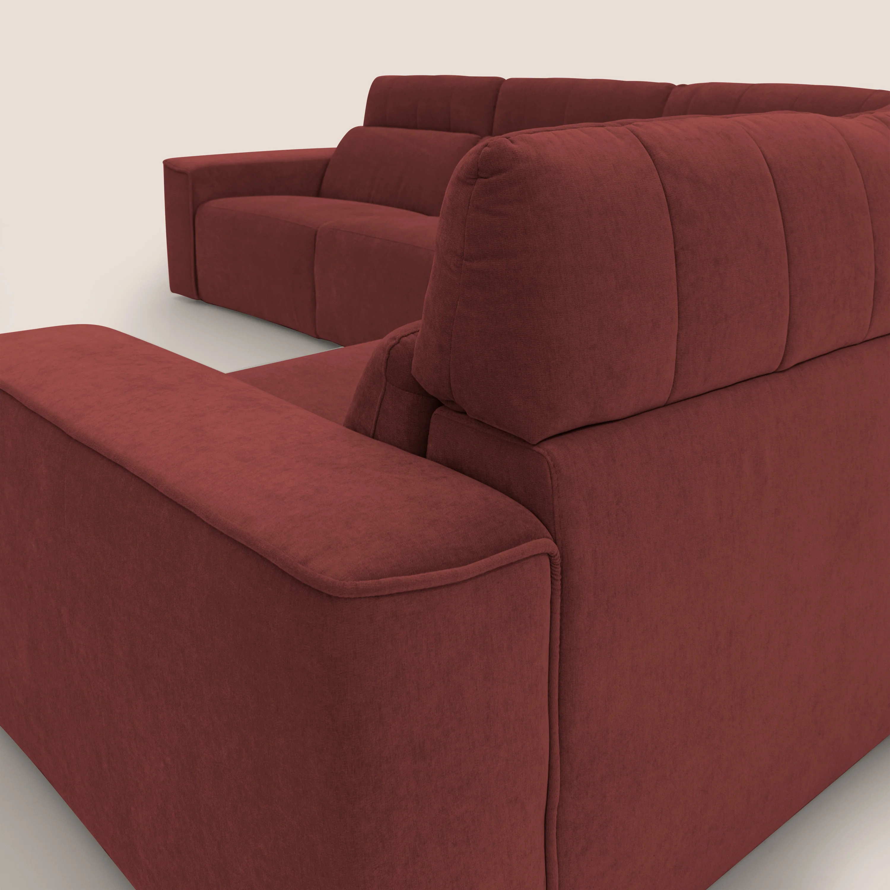 Clark canapé modulable d'angle REVERSIBLE avec option relax électrique en tissu détachable imperméable T17 rouge - Image 12