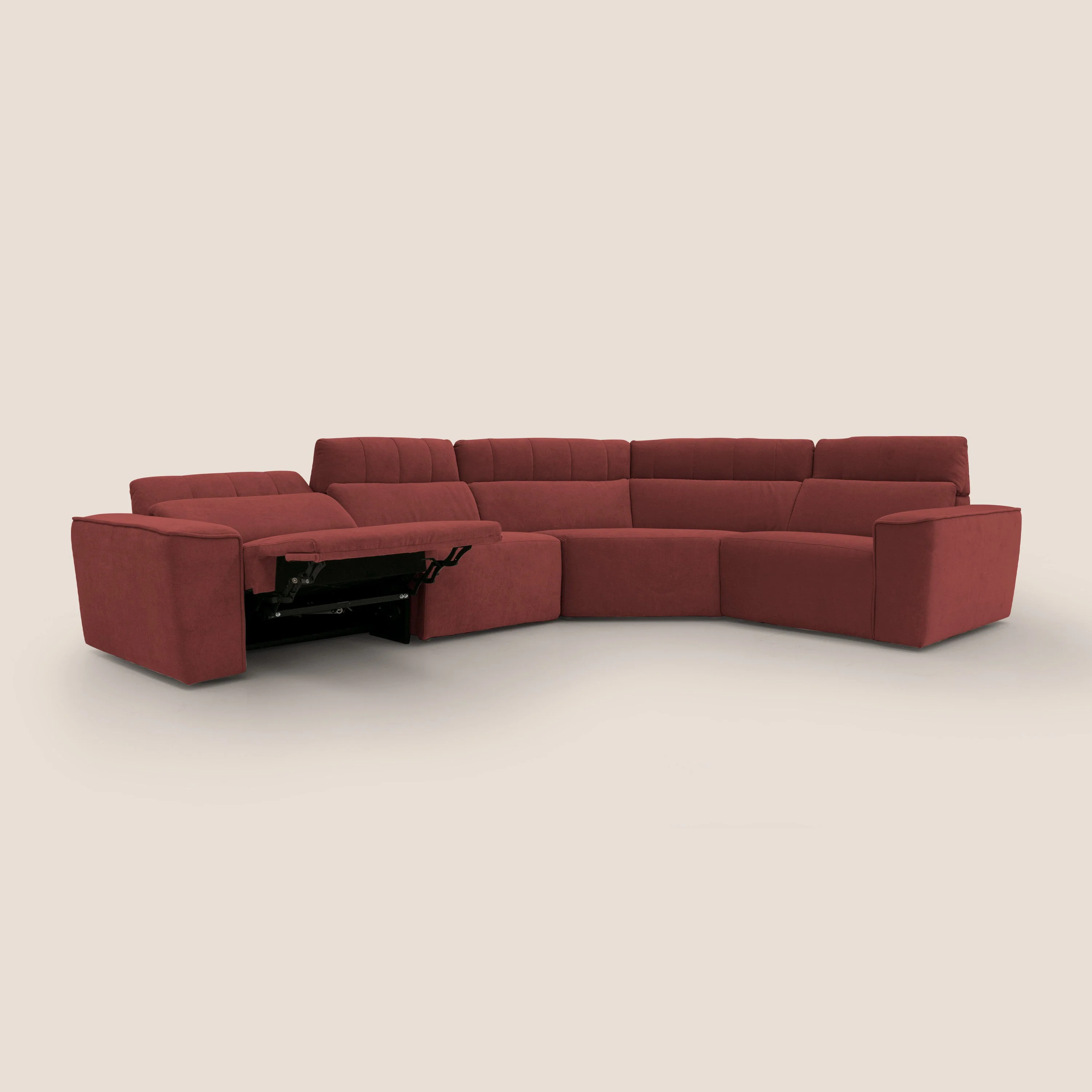 Clark canapé modulable d'angle REVERSIBLE avec option relax électrique en tissu détachable imperméable T17 rouge - Image 2