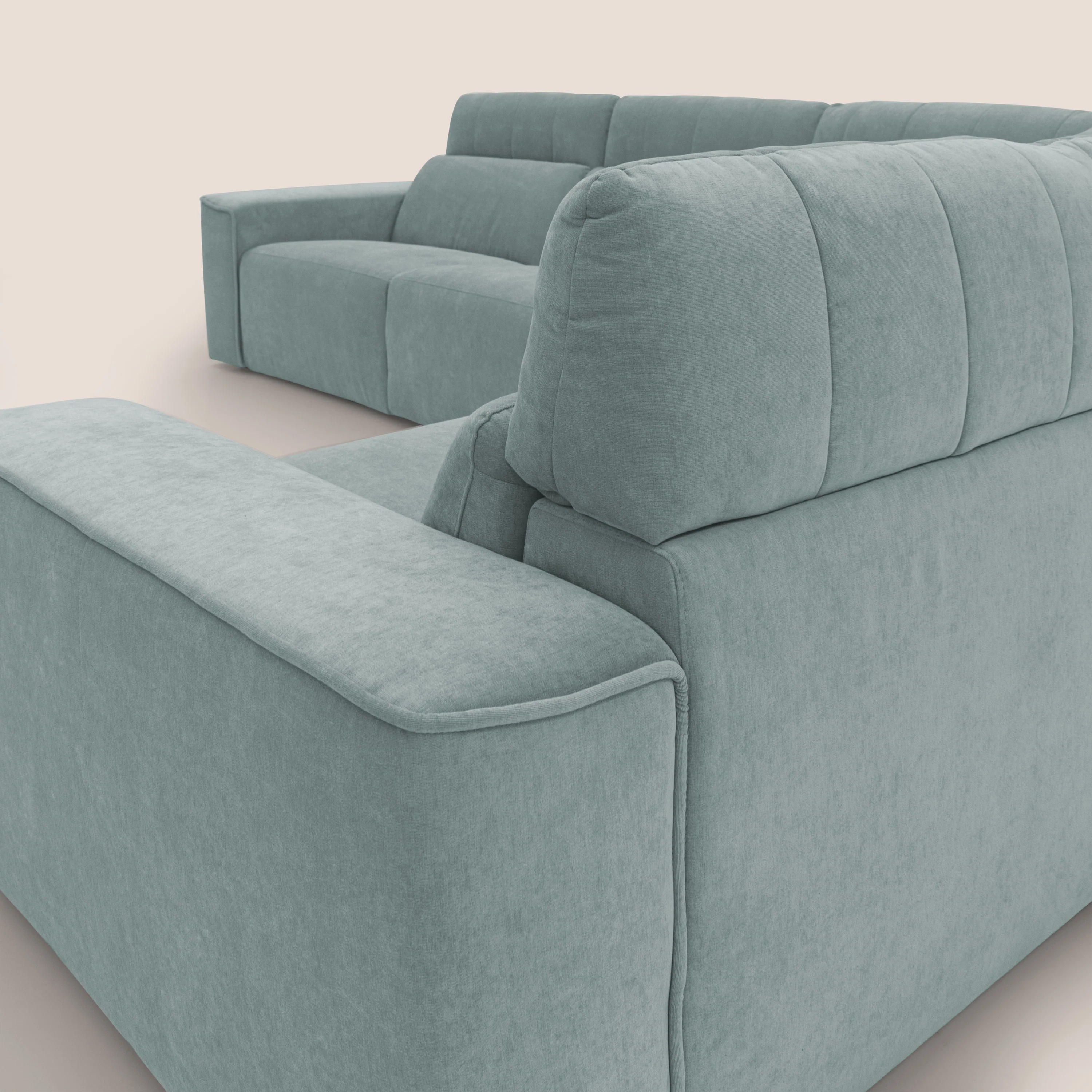 Clark canapé modulable d'angle REVERSIBLE avec option relax électrique en tissu détachable imperméable T17 vert d'eau - Image 12