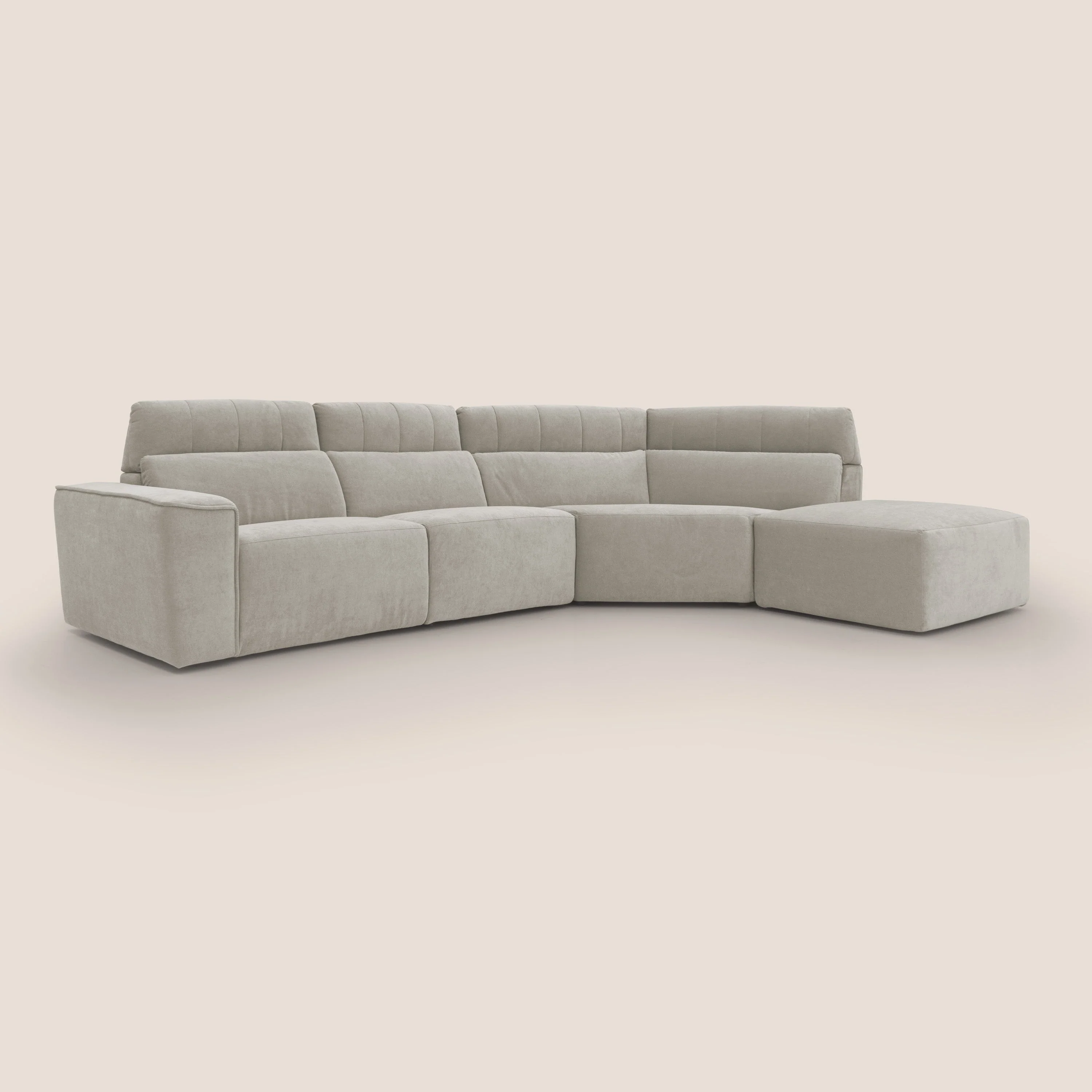 Clark Canapé d'angle avec option relax électrique en tissu imperméable et détachable T17 crème - Image 2
