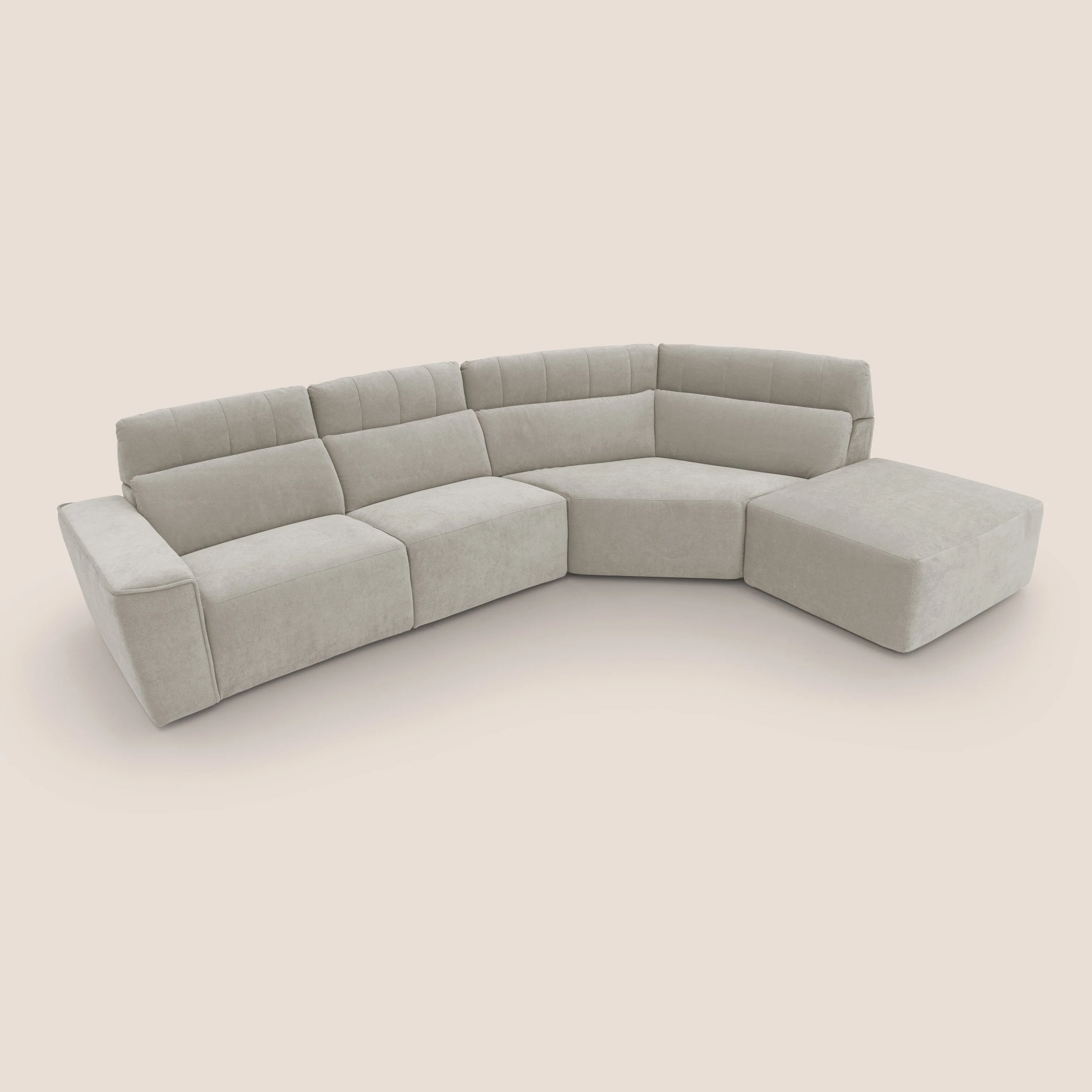 Clark Canapé d'angle avec option relax électrique en tissu imperméable et détachable T17 crème - Image 7