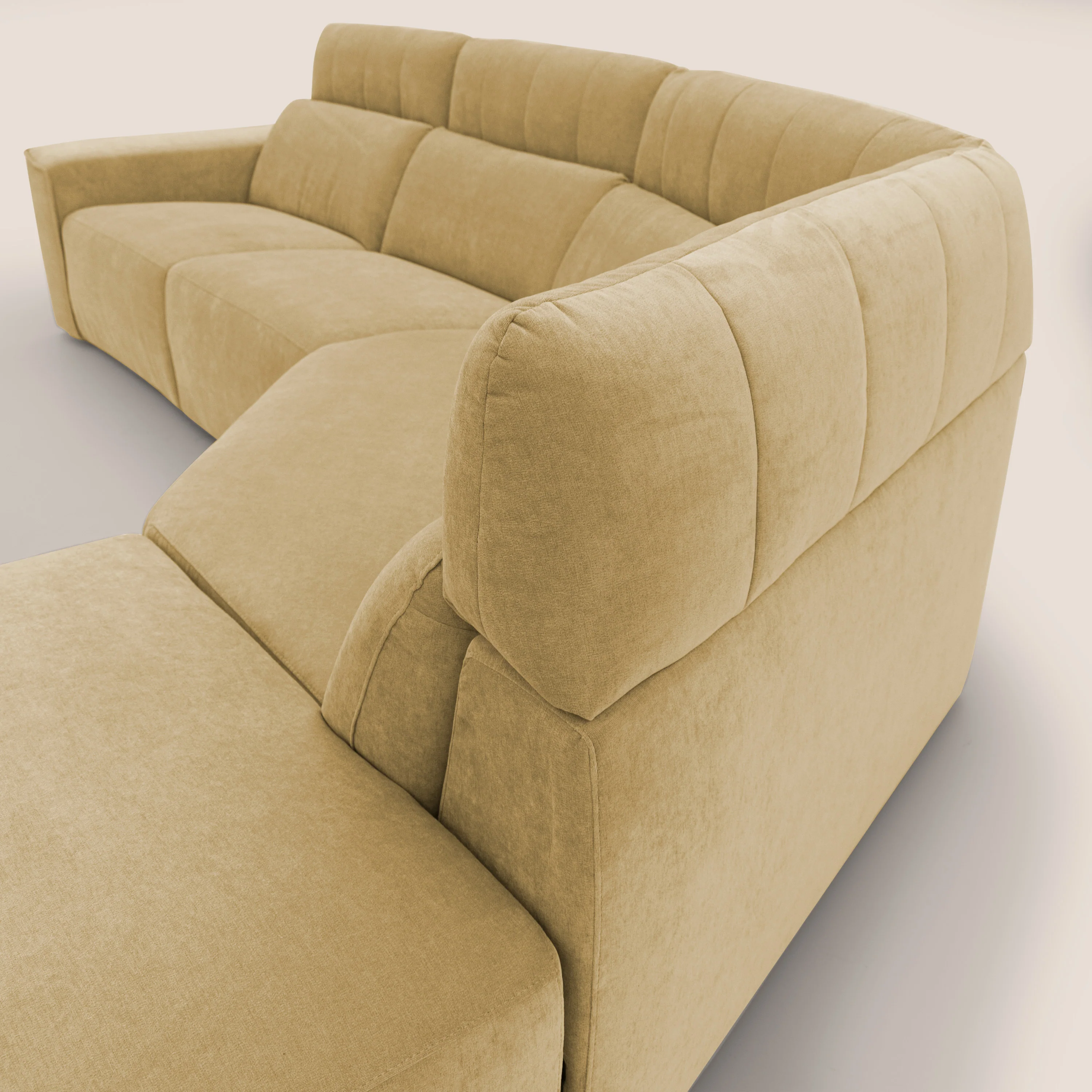 Clark Canapé d'angle avec option relax électrique en tissu imperméable et détachable T17 jaune - Image 13