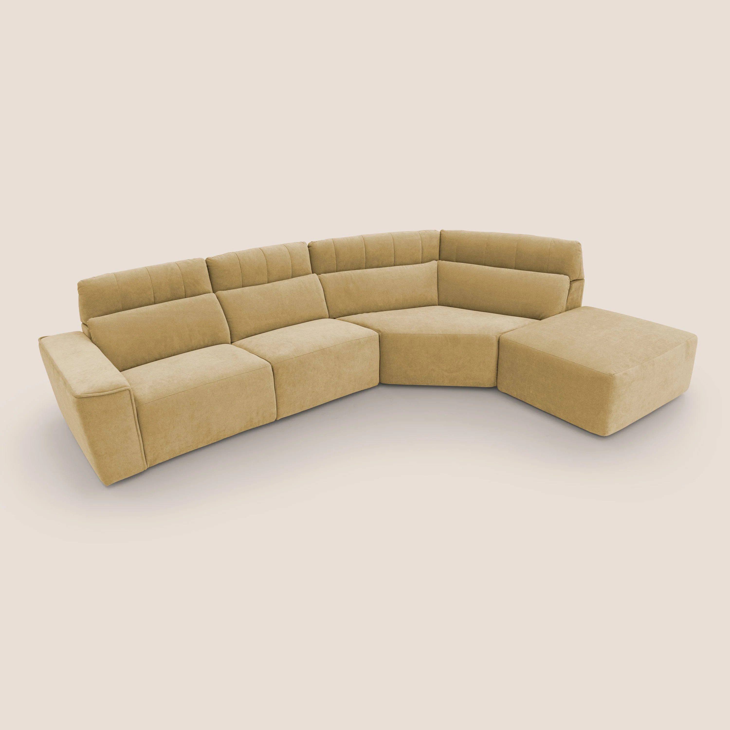 Clark Canapé d'angle avec option relax électrique en tissu imperméable et détachable T17 jaune - Image 7