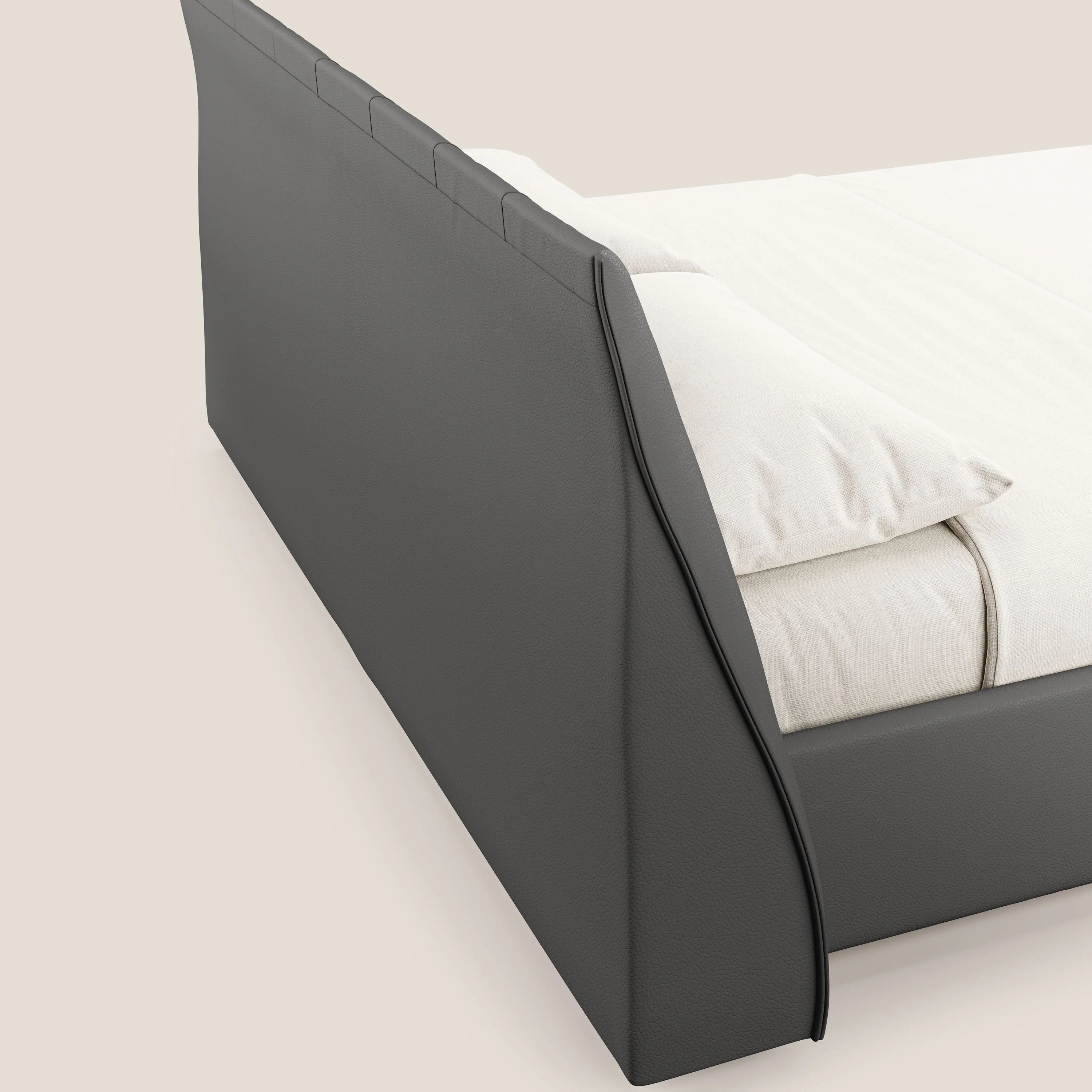 Clizia Lit de design avec coffre de rangement en simili-cuir imperméable T04 anthracite - Image 7