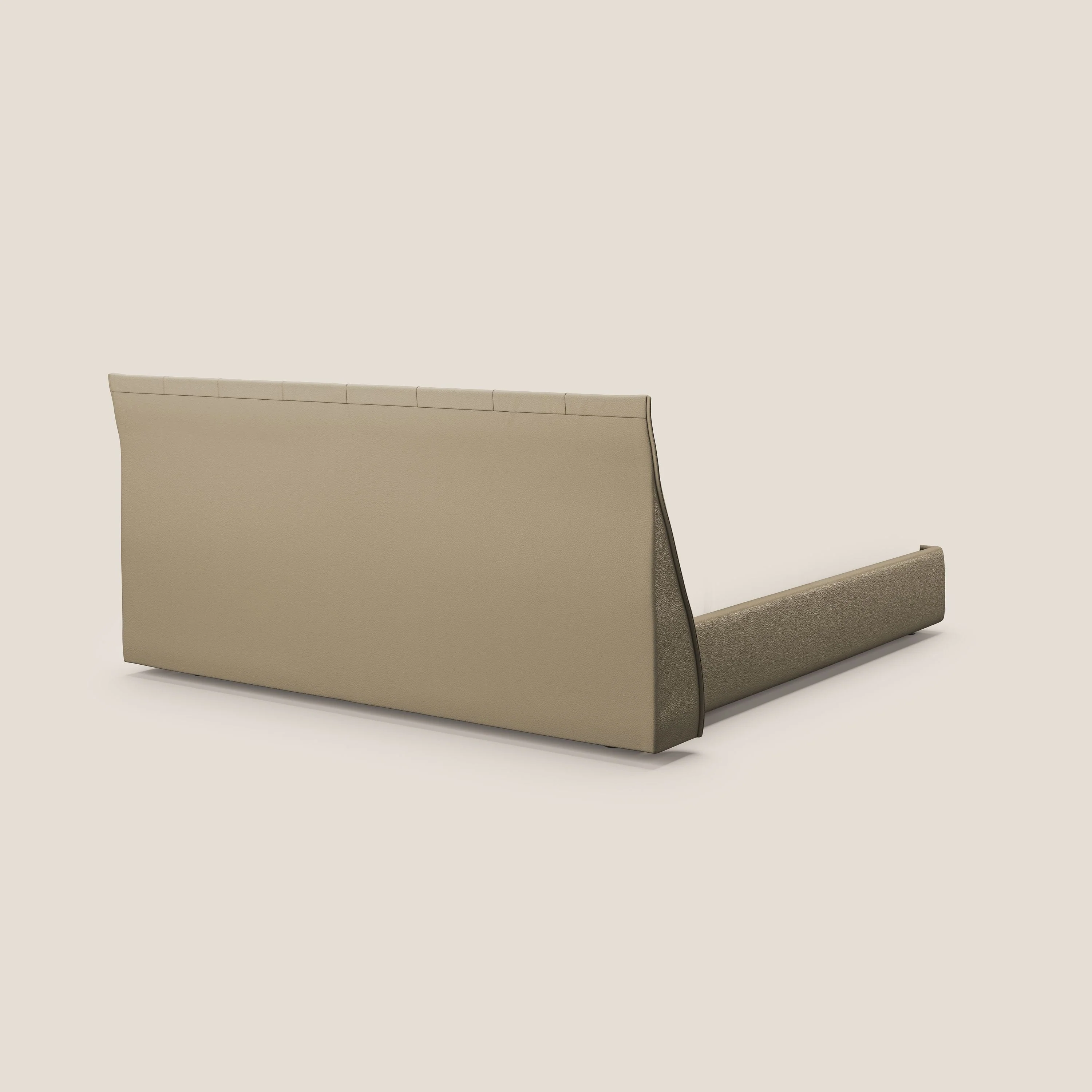 Clizia Lit de design avec coffre de rangement en simili-cuir imperméable T04 beige - Image 5
