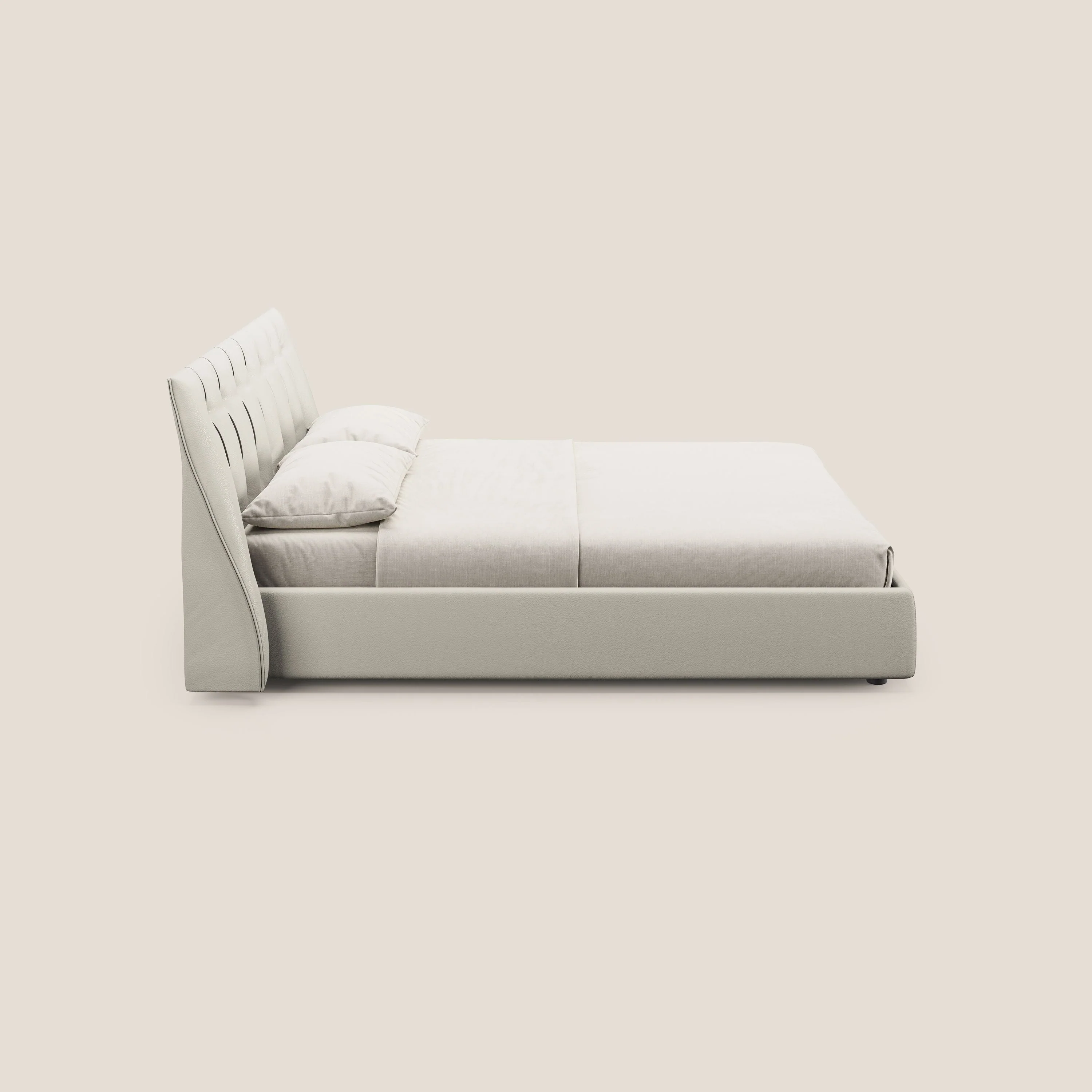 Clizia Lit de design avec coffre de rangement en simili-cuir imperméable T04 blanc - Image 4