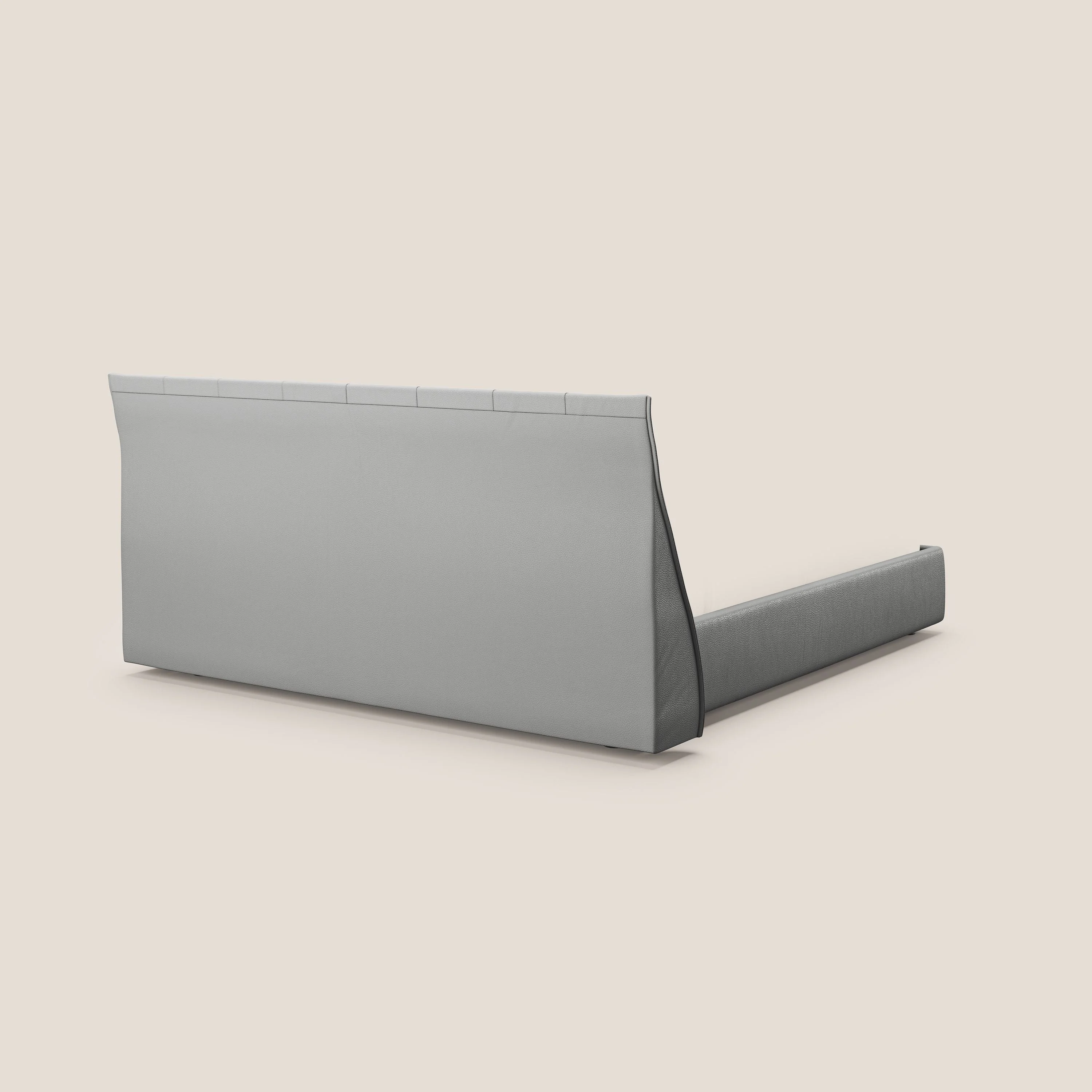 Clizia Lit de design avec coffre de rangement en simili-cuir imperméable T04 gris clair - Image 5
