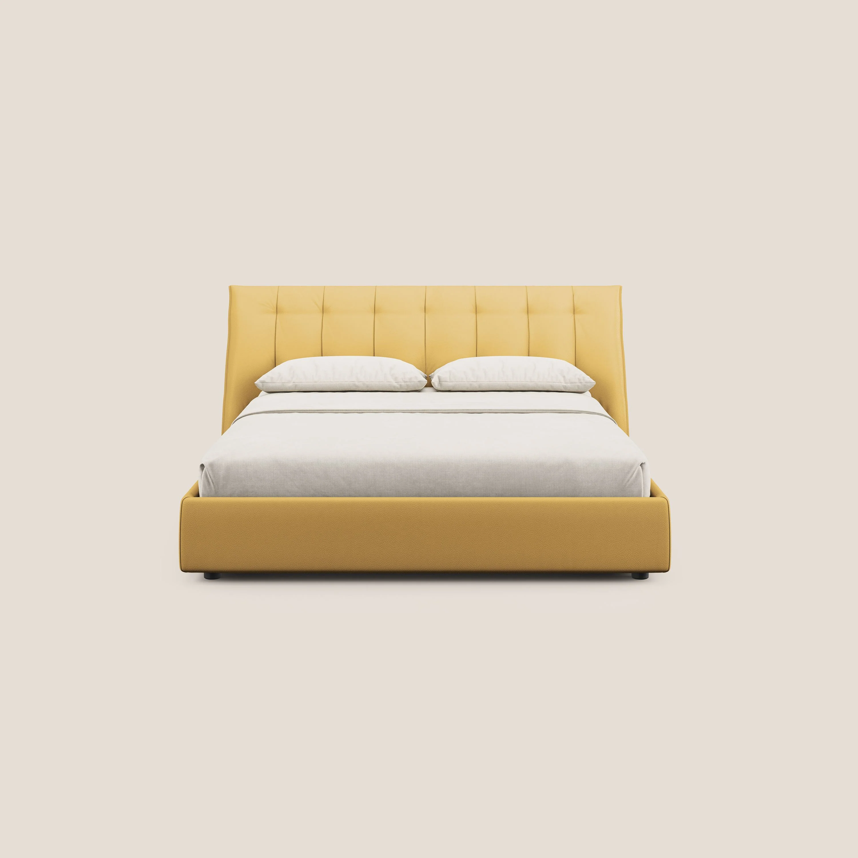 Clizia Lit de design avec coffre de rangement en simili-cuir imperméable T04 jaune - Image 3