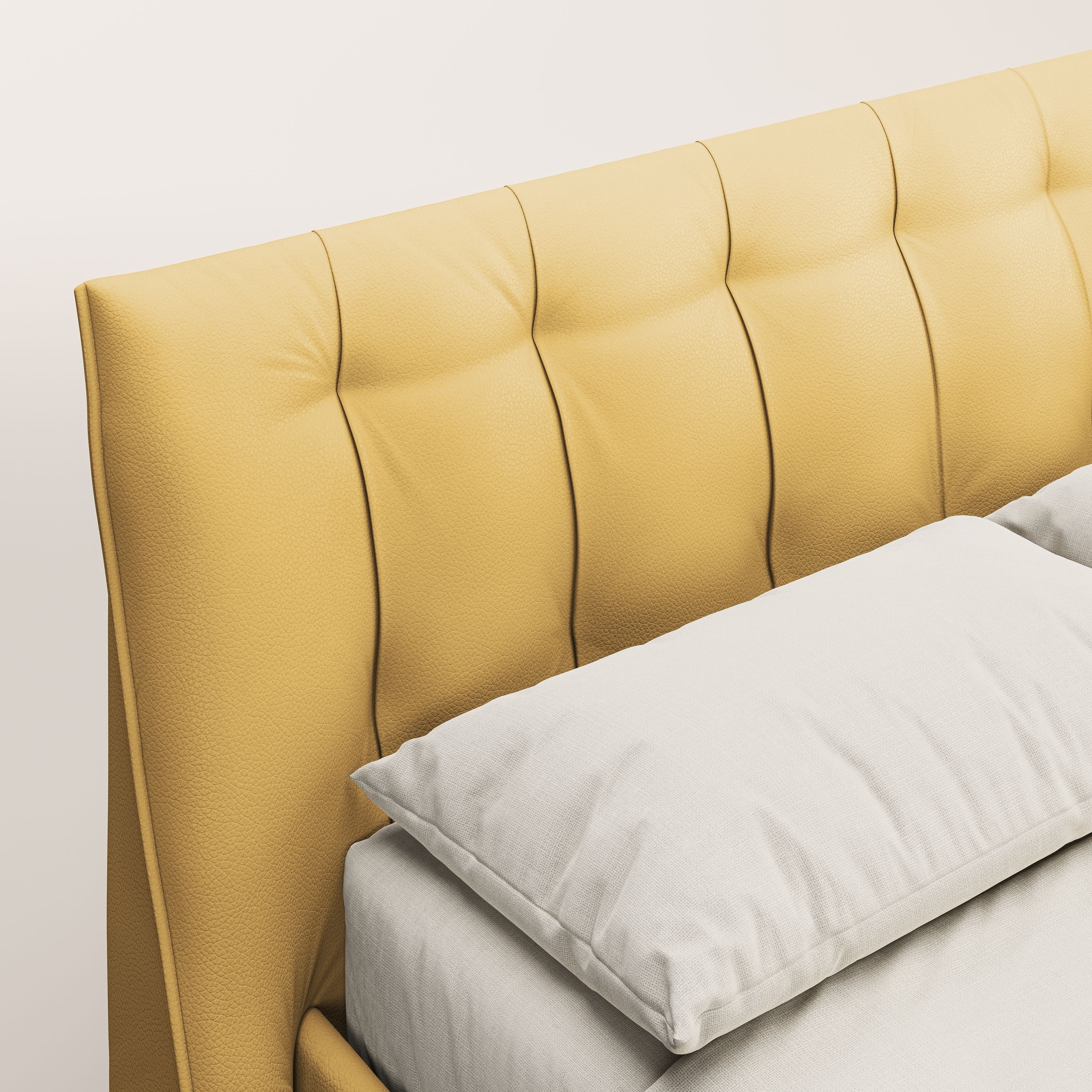Clizia Lit de design avec coffre de rangement en simili-cuir imperméable T04 jaune - Image 6