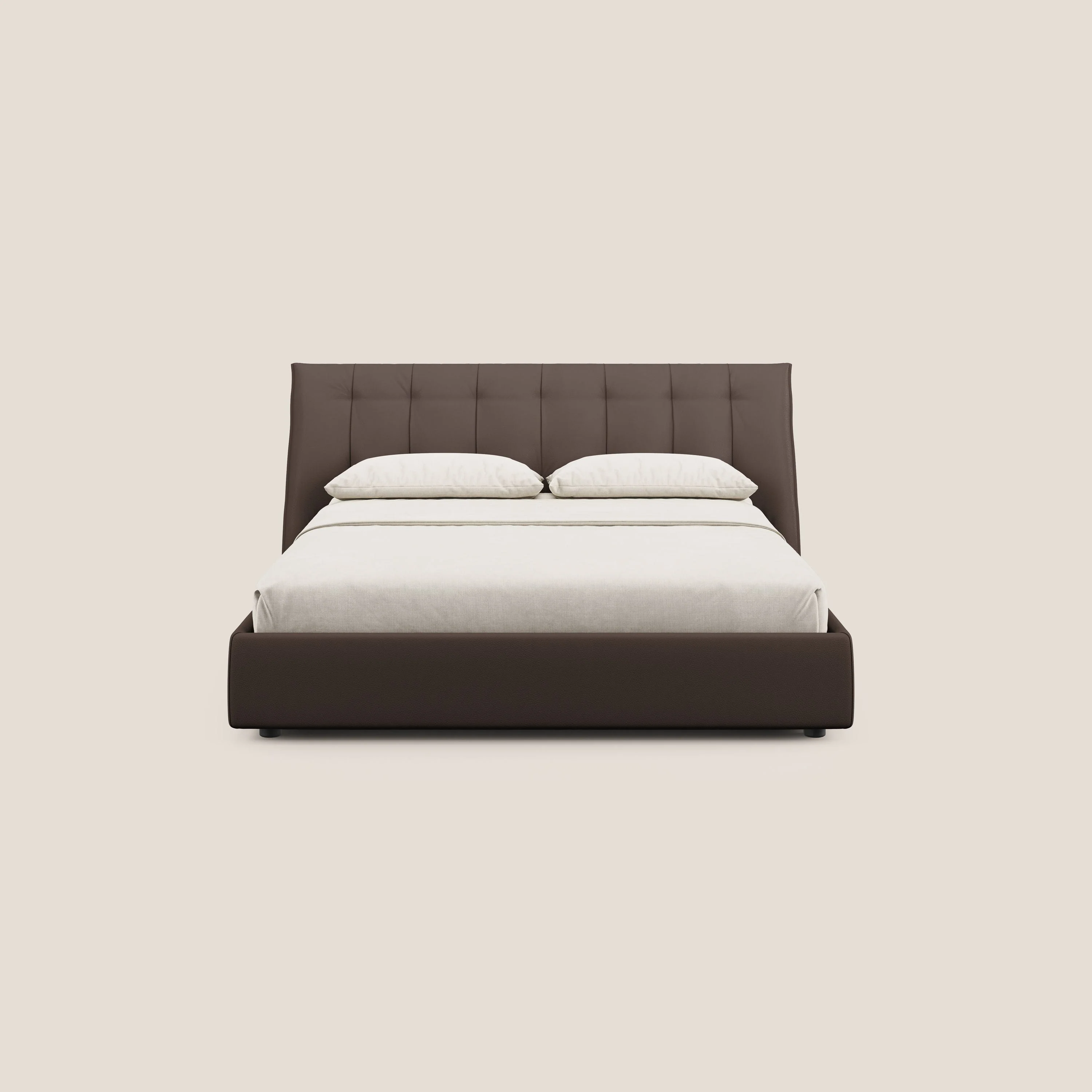 Clizia Lit de design avec coffre de rangement en simili-cuir imperméable T04 marron - Image 3
