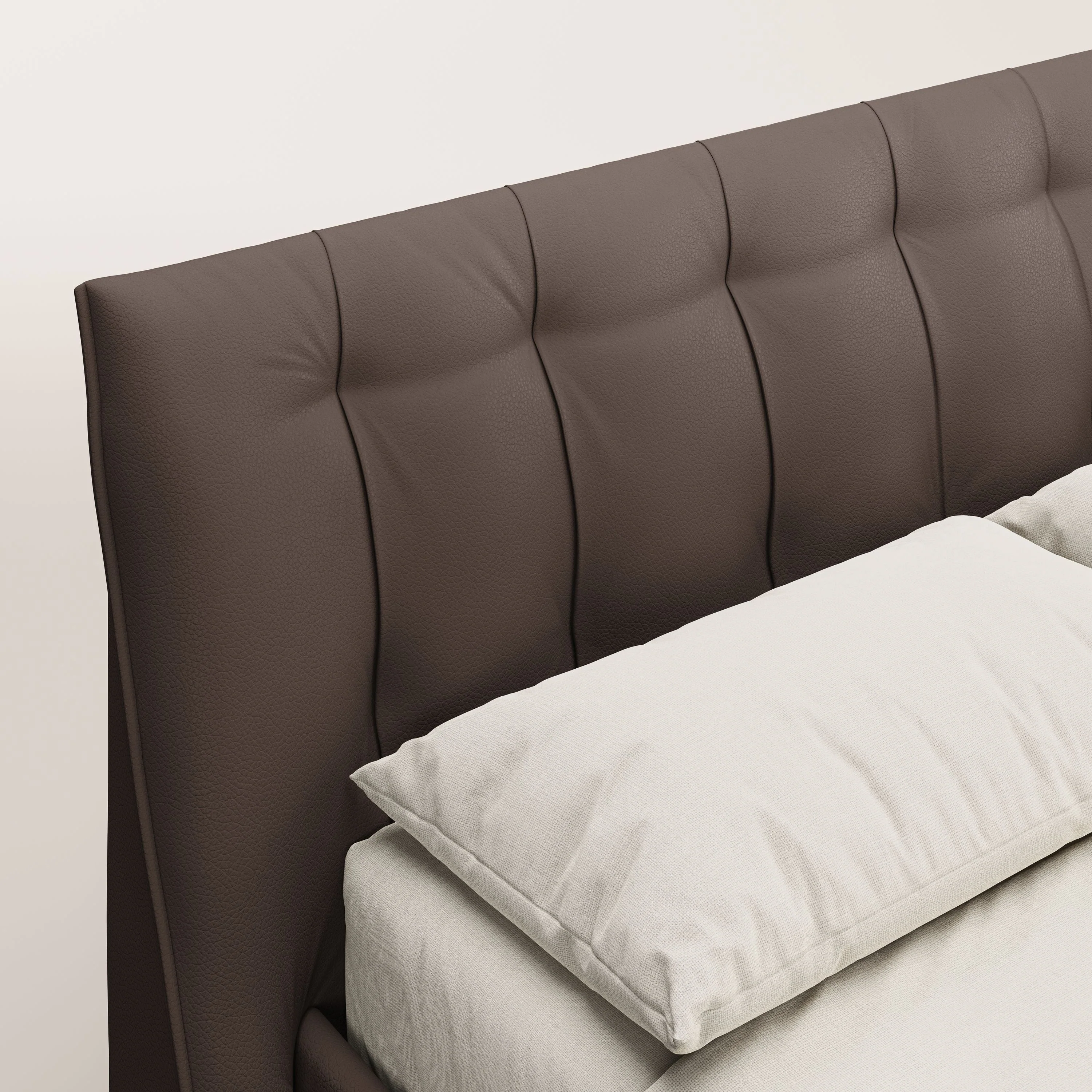 Clizia Lit de design avec coffre de rangement en simili-cuir imperméable T04 marron - Image 6