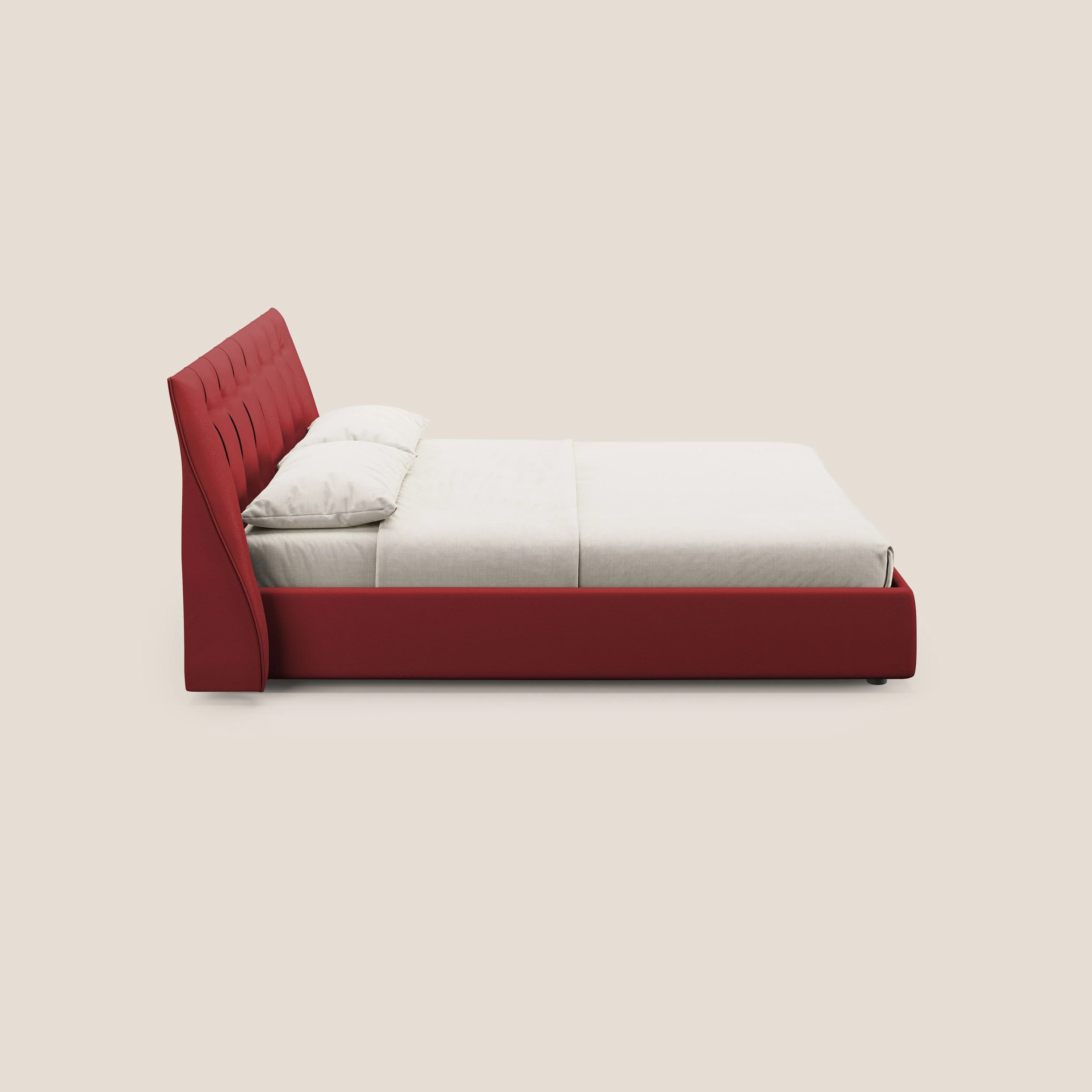 Clizia Lit de design avec coffre de rangement en simili-cuir imperméable T04 rouge - Image 4