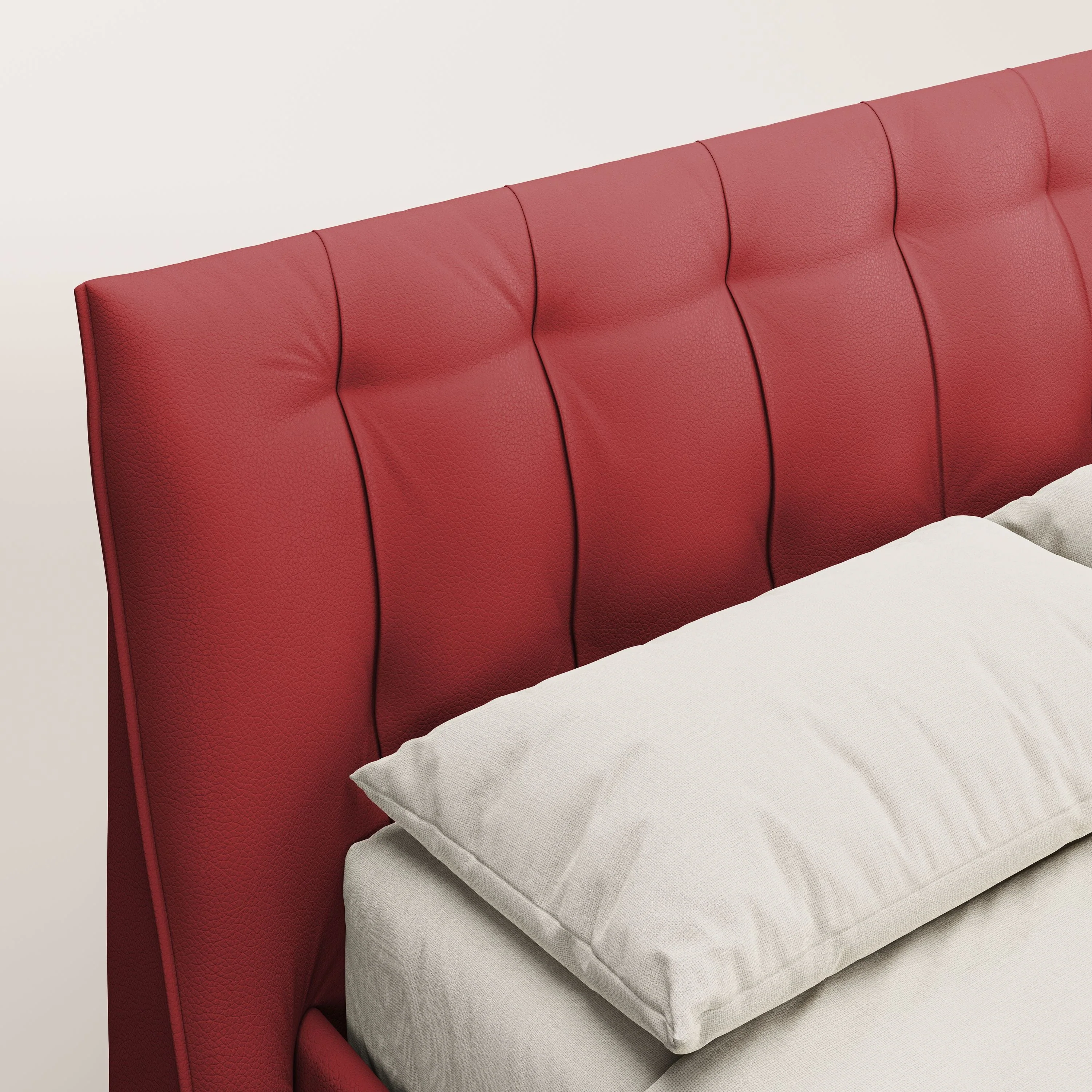 Clizia Lit de design avec coffre de rangement en simili-cuir imperméable T04 rouge - Image 6