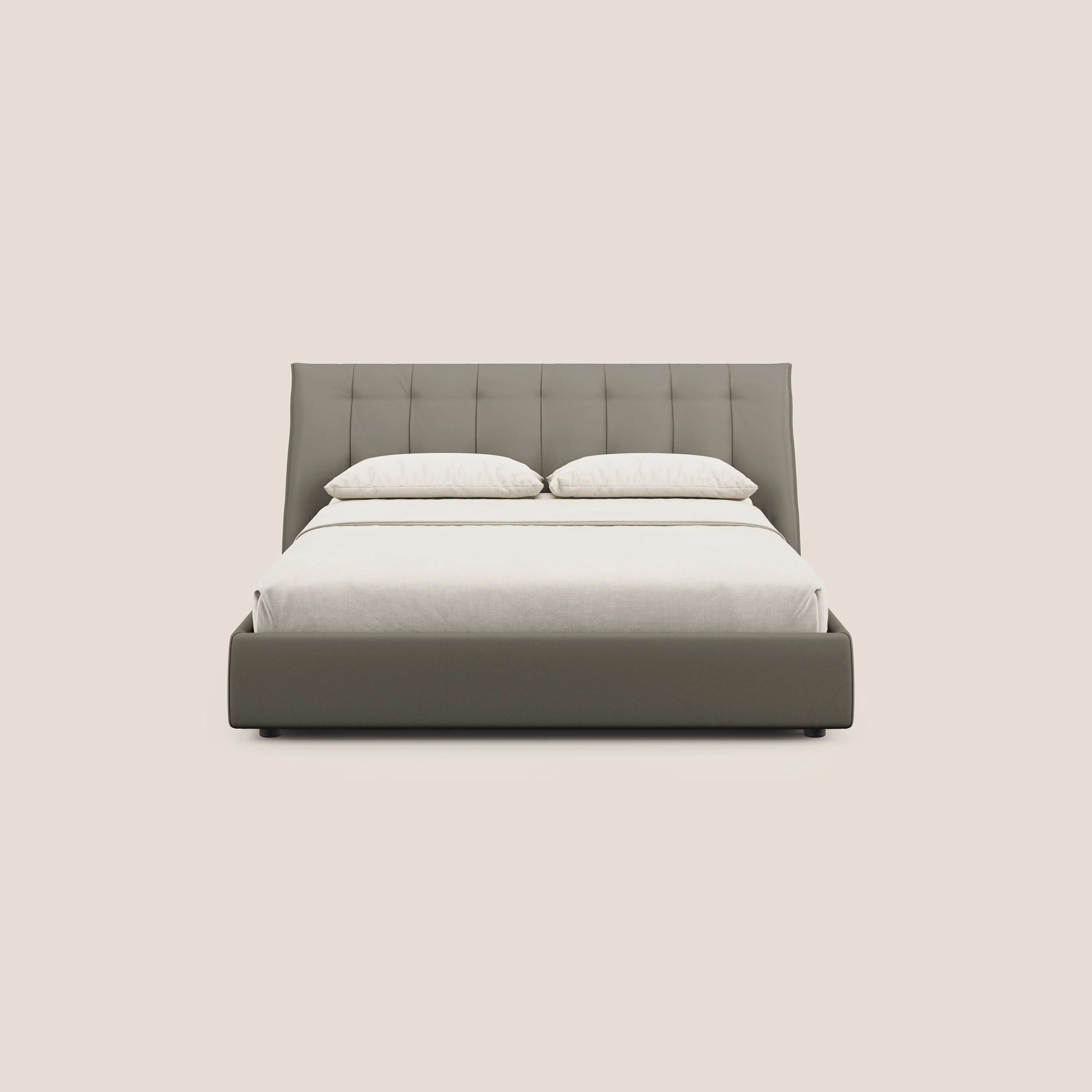 Clizia Lit de design avec coffre de rangement en simili-cuir imperméable T04 taupe - Image 3