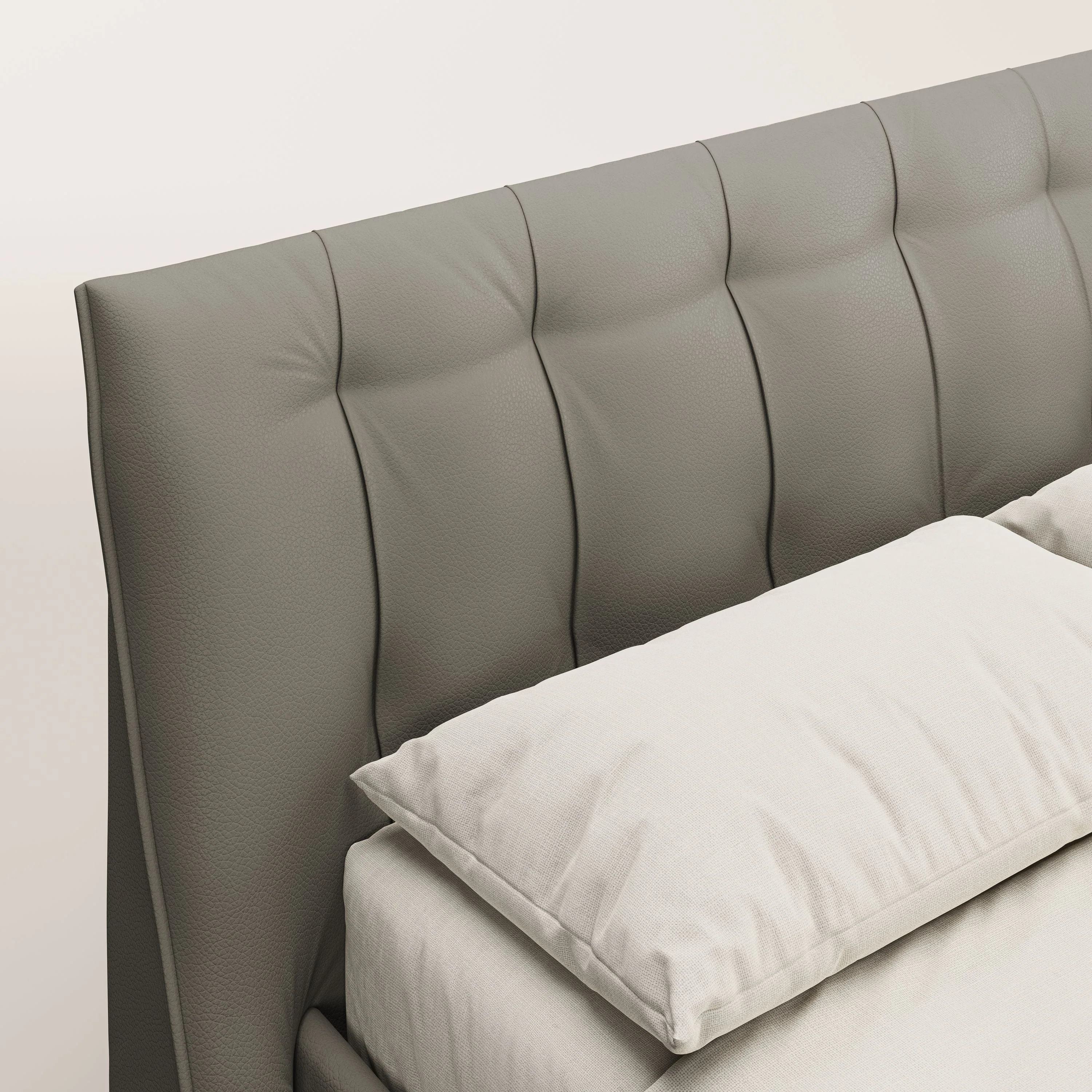 Clizia Lit de design avec coffre de rangement en simili-cuir imperméable T04 taupe - Image 6