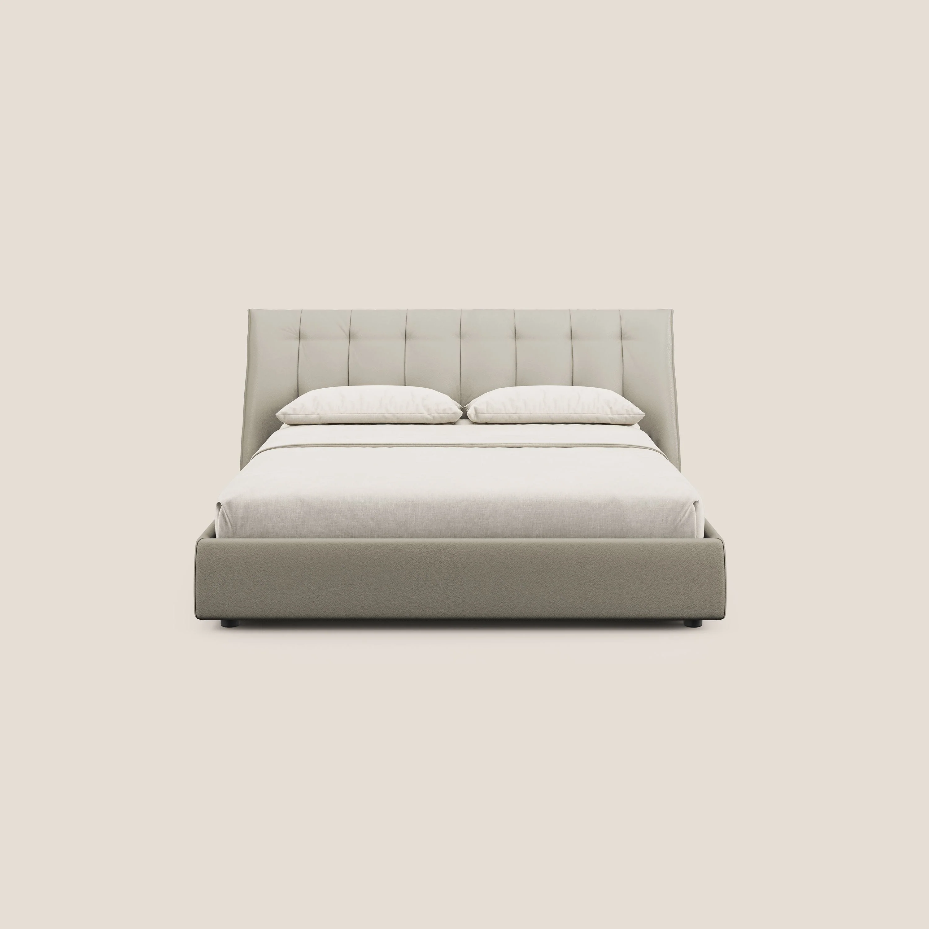 Clizia Lit de design avec coffre de rangement en simili-cuir imperméable T04 Taupe tortora - Image 3