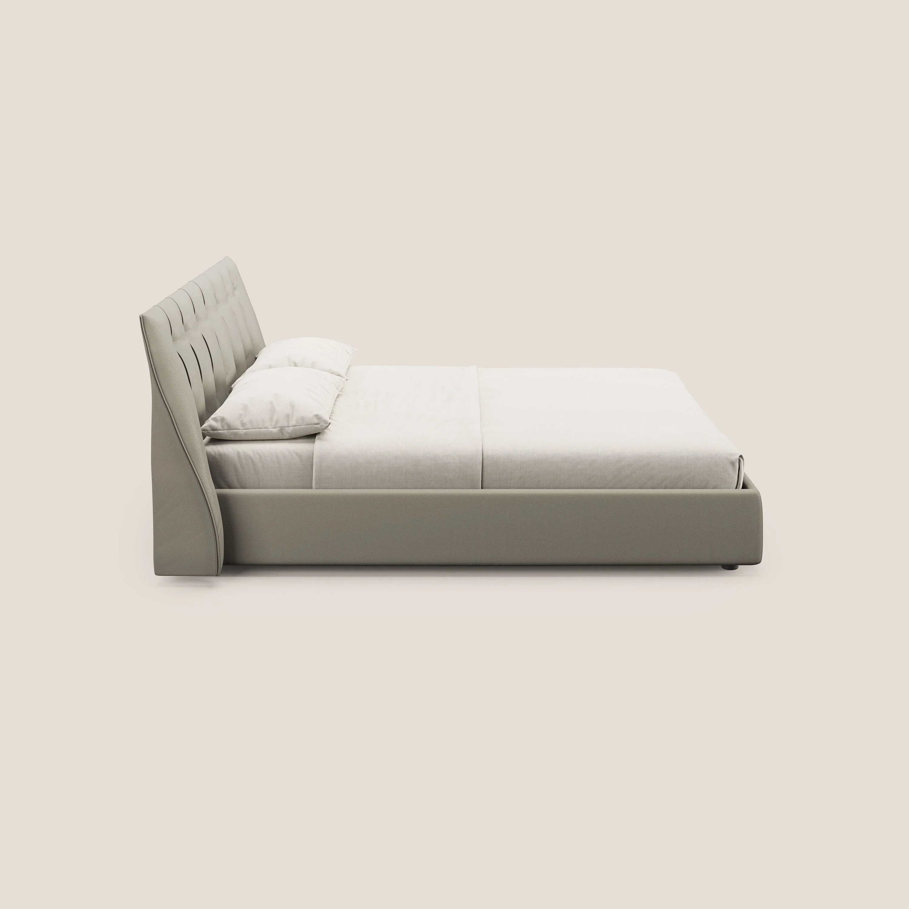 Clizia Lit de design avec coffre de rangement en simili-cuir imperméable T04 Taupe tortora - Image 4