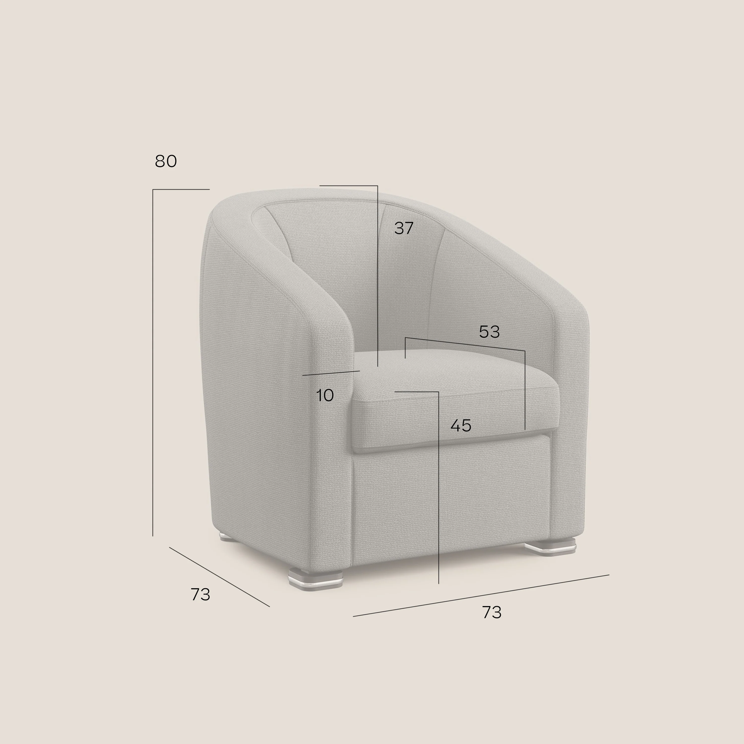 Cloe Fauteuil en tissu détachable à l'eau QuickClean T08 anthracite - Image 9