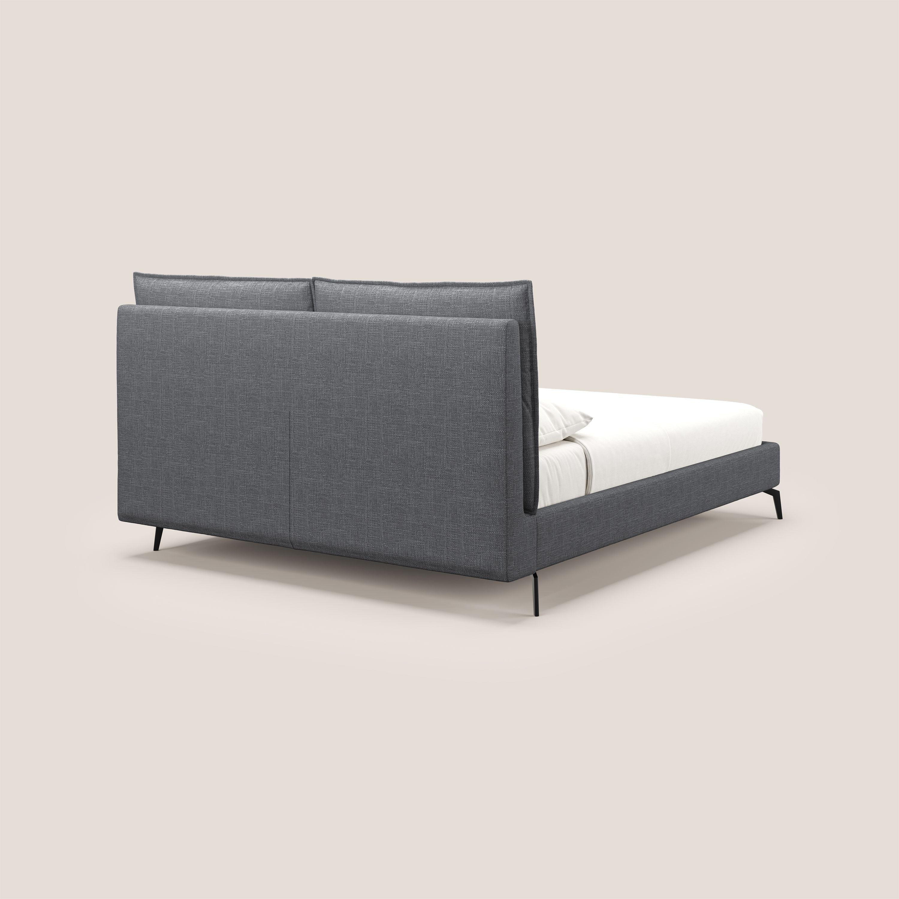 Cloe lit rembourré avec pieds en métal déhoussable en tissu imperméable T06 anthracite - Image 5