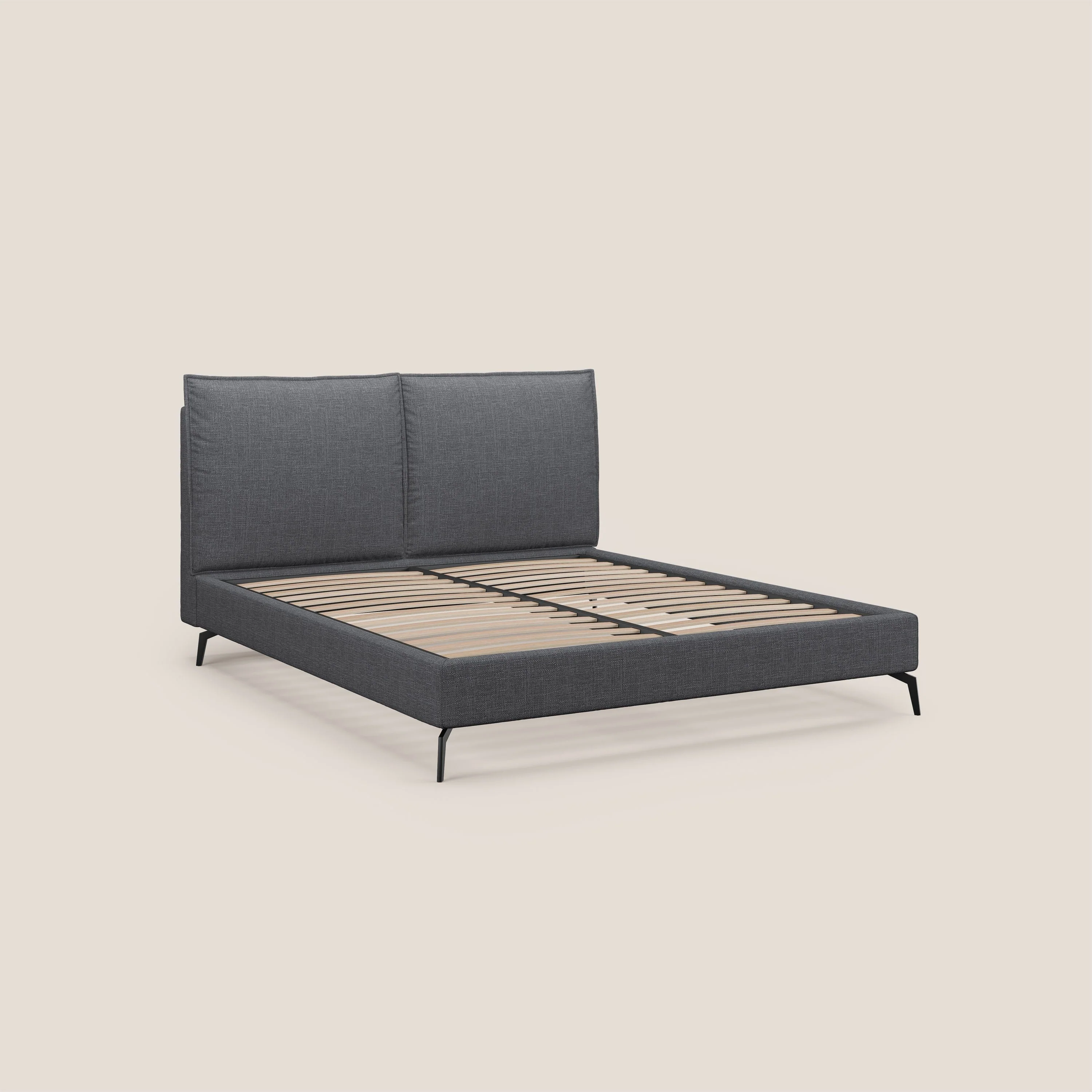 Cloe lit rembourré avec pieds en métal déhoussable en tissu imperméable T06 anthracite - Image 7