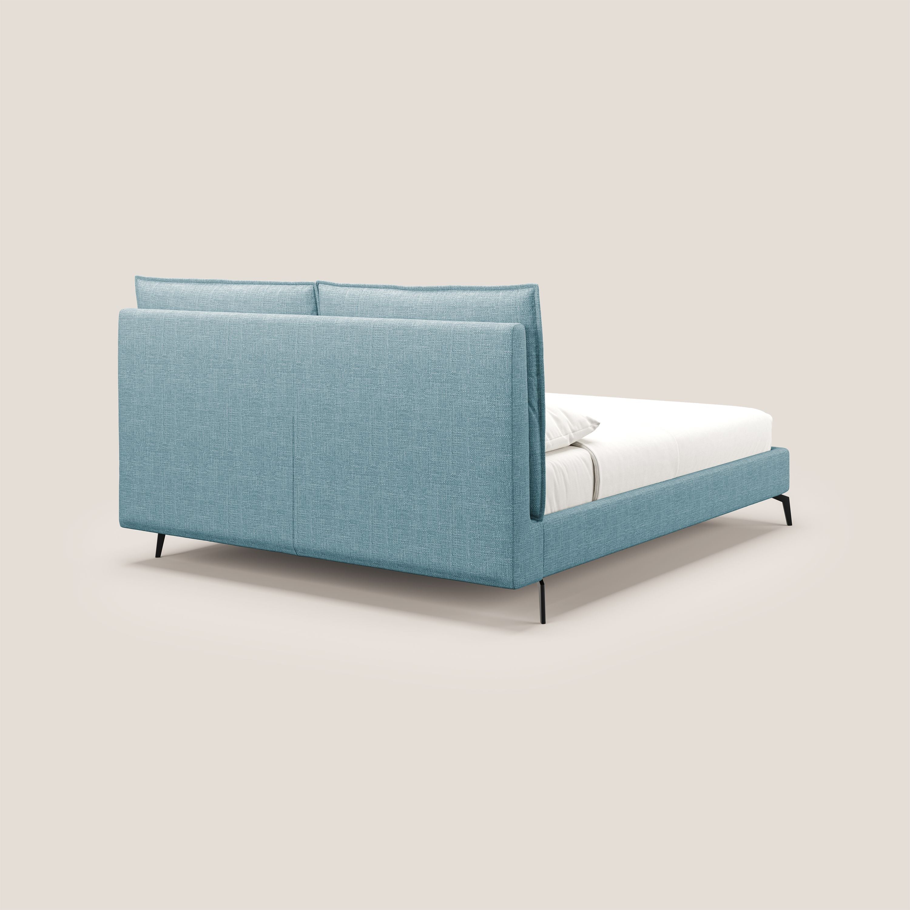 Cloe lit rembourré avec pieds en métal déhoussable en tissu imperméable T06 bleu clair - Image 5