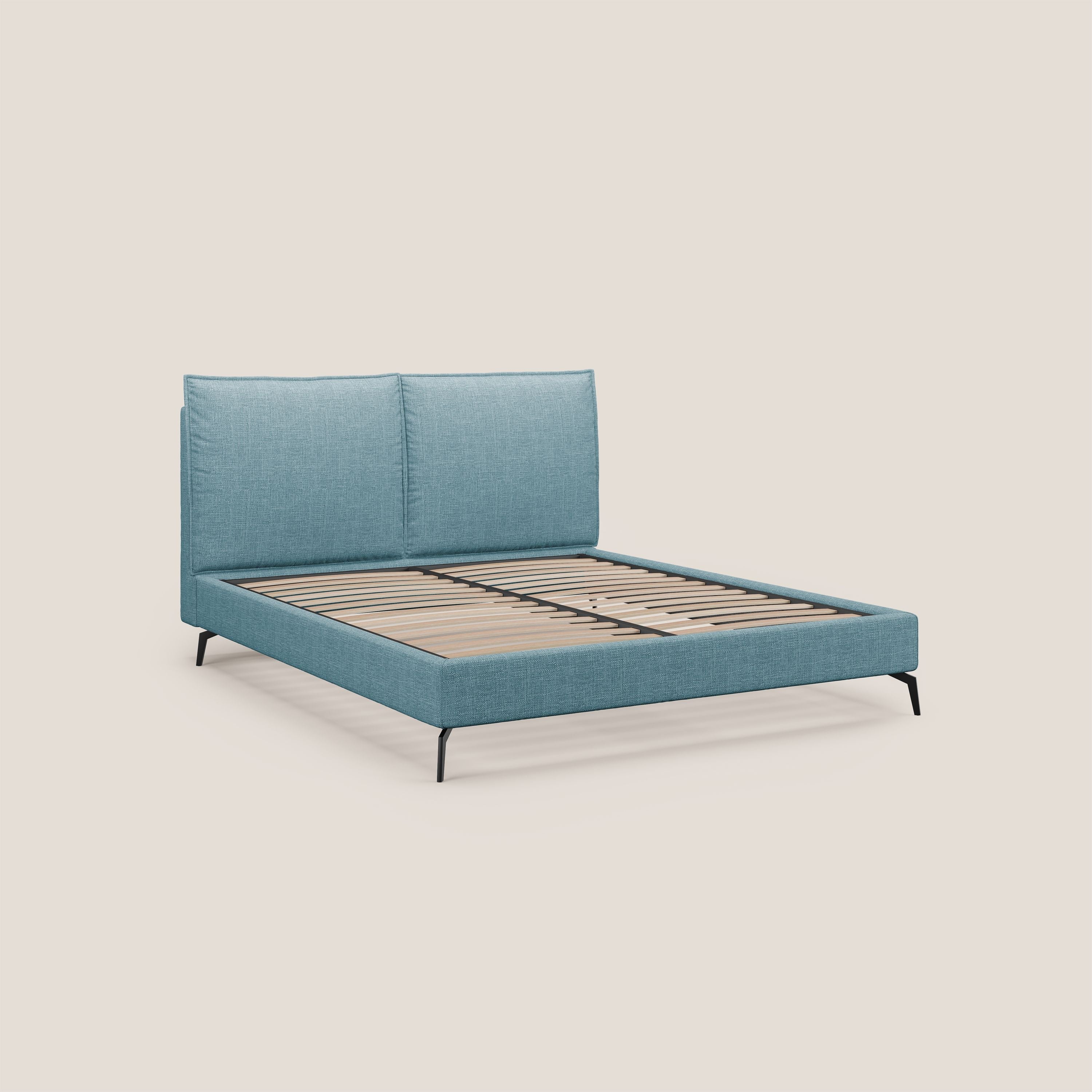 Cloe lit rembourré avec pieds en métal déhoussable en tissu imperméable T06 bleu clair - Image 7