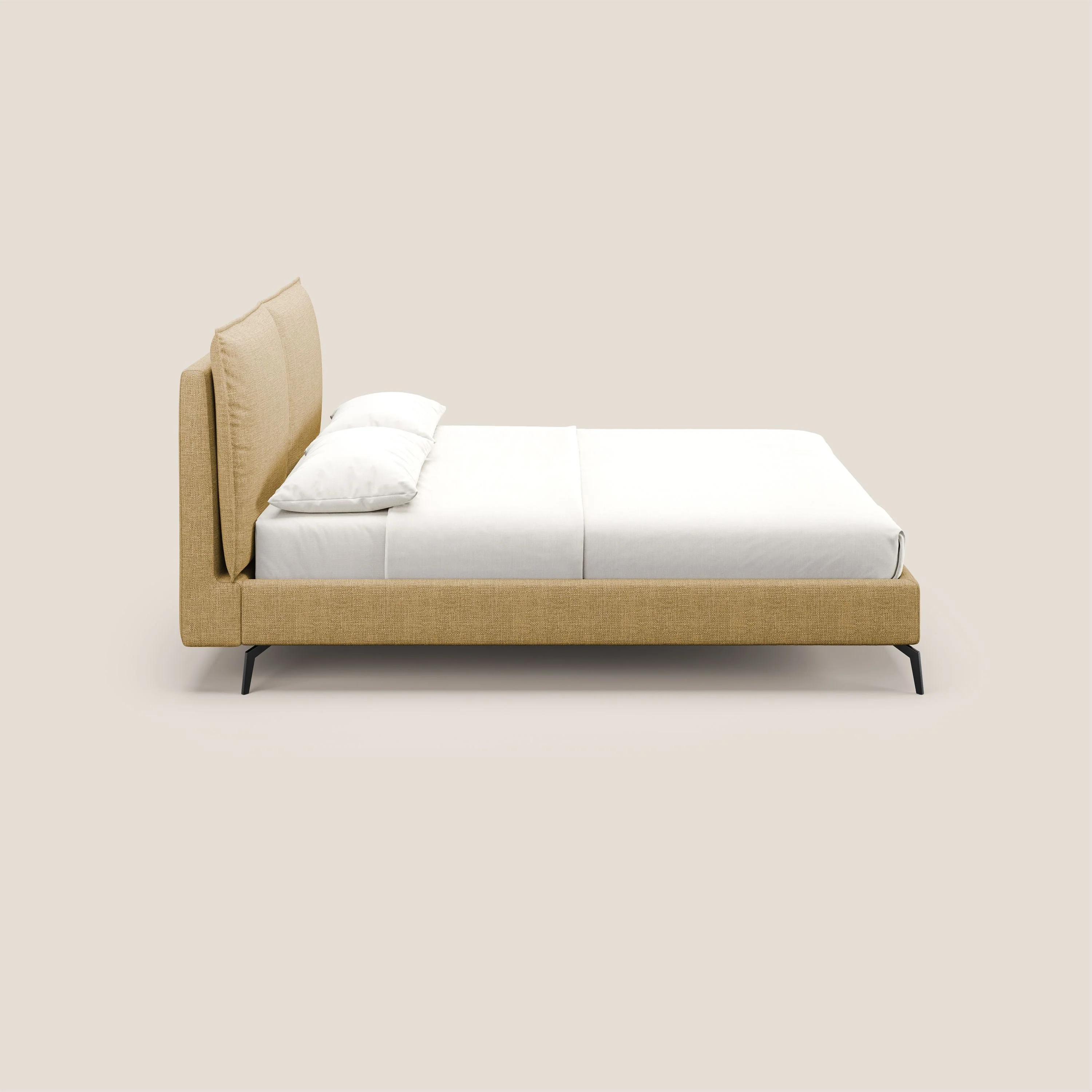 Cloe lit rembourré avec pieds en métal déhoussable en tissu imperméable T06 jaune - Image 5