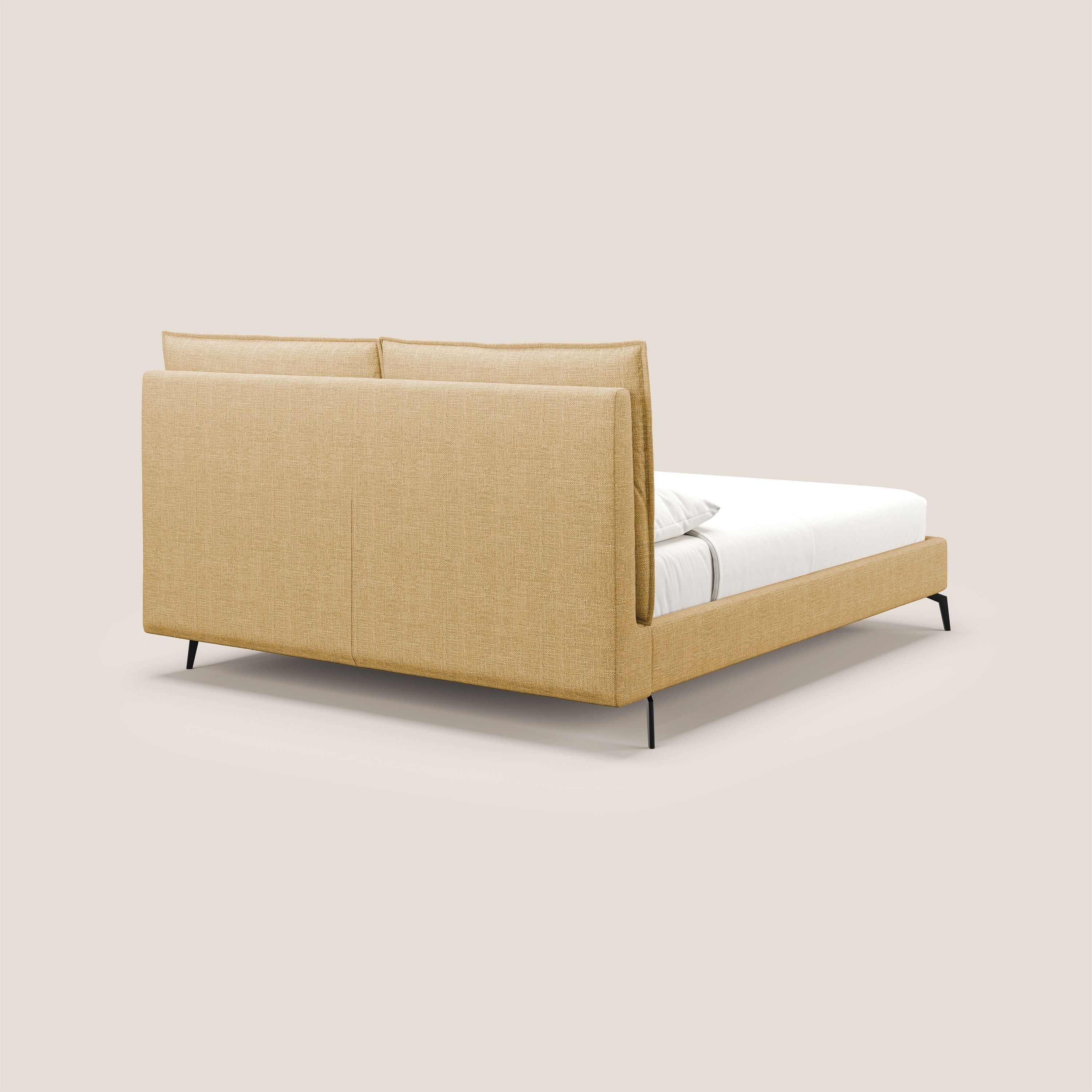 Cloe lit rembourré avec pieds en métal déhoussable en tissu imperméable T06 jaune - Image 6