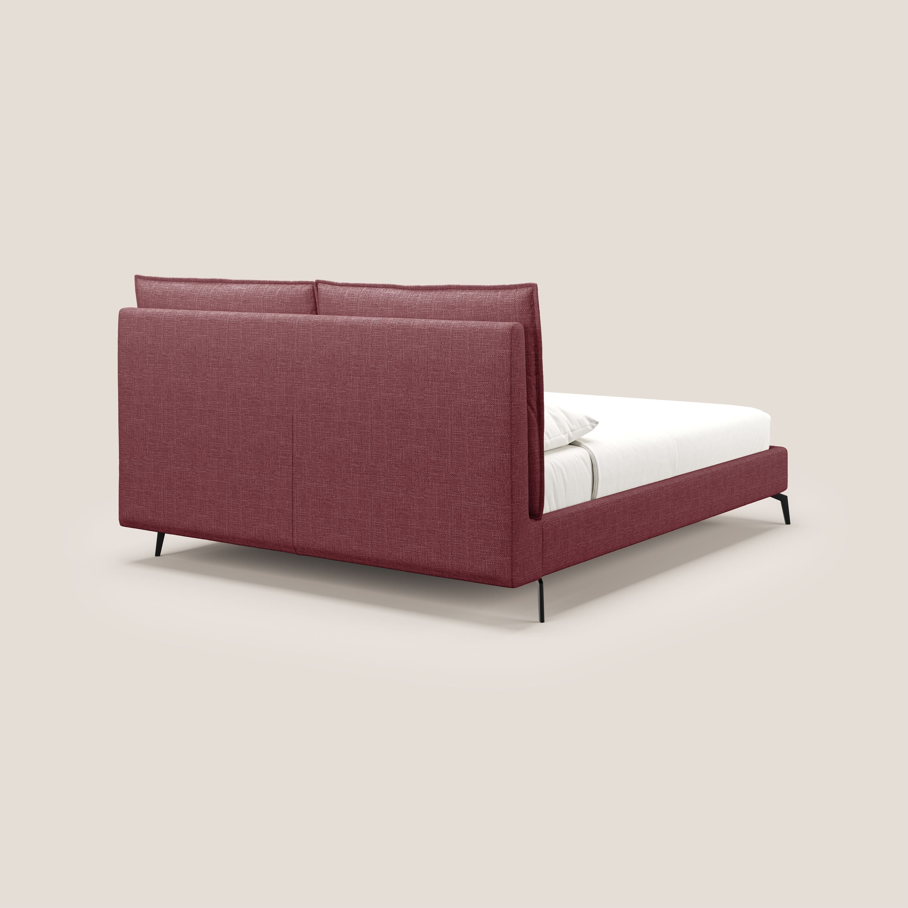 Cloe lit rembourré avec pieds en métal déhoussable en tissu imperméable T06 rouge - Image 5