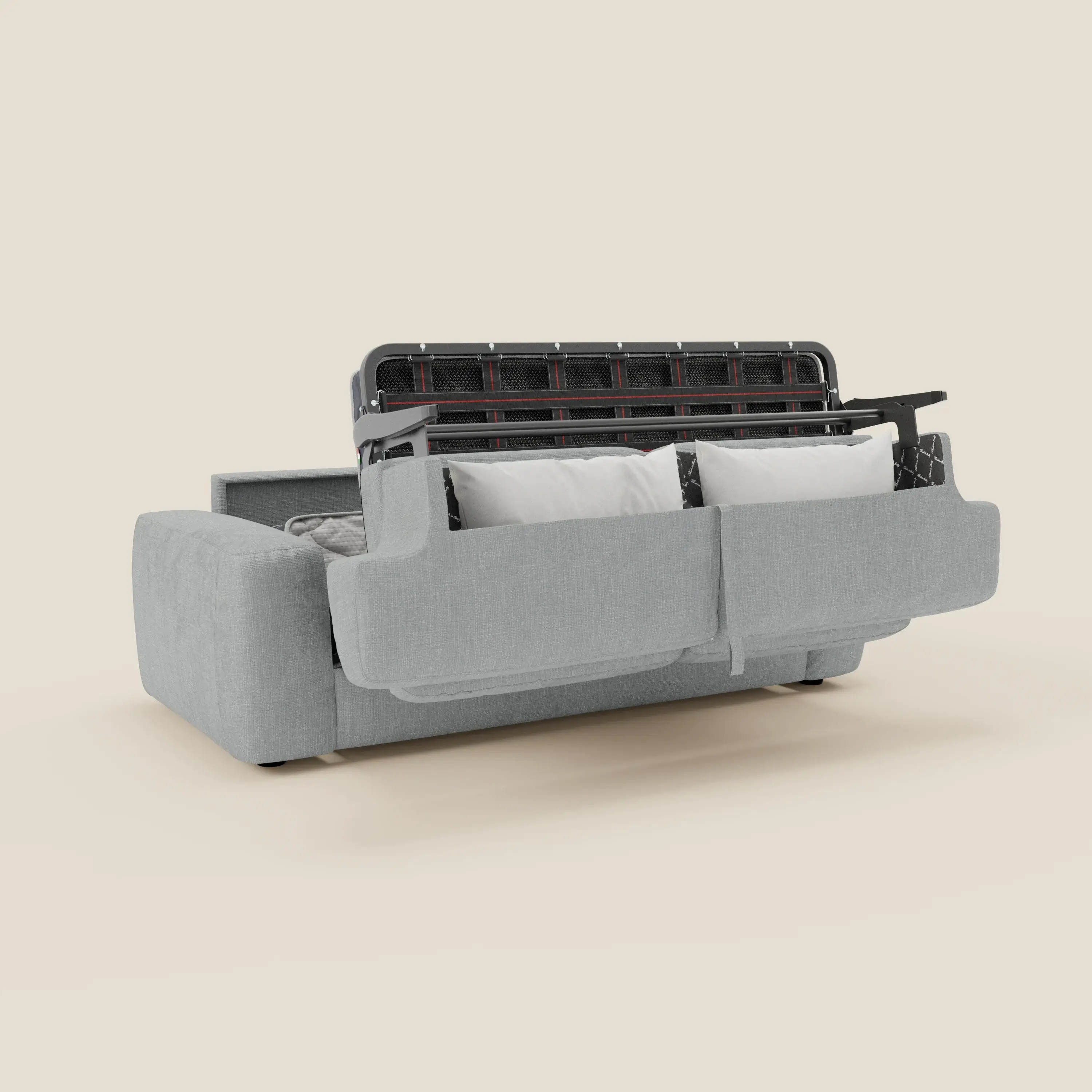 Cloud Canapé convertible matelas H17 cm avec coussins souples en tissu imperméable T06 bleu glacier - Image 10