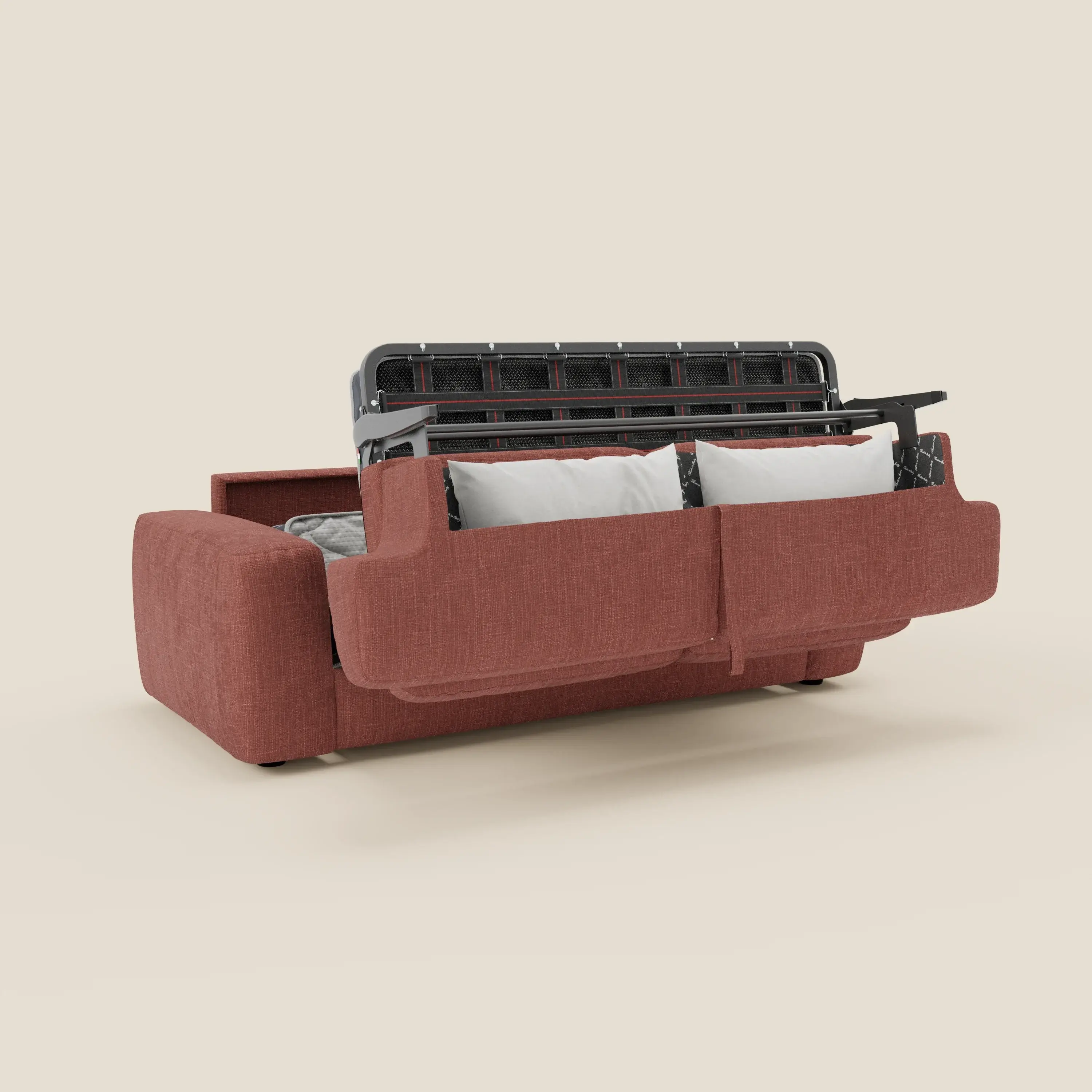 Cloud Canapé convertible matelas H17 cm avec coussins souples en tissu imperméable T06 corail - Image 10