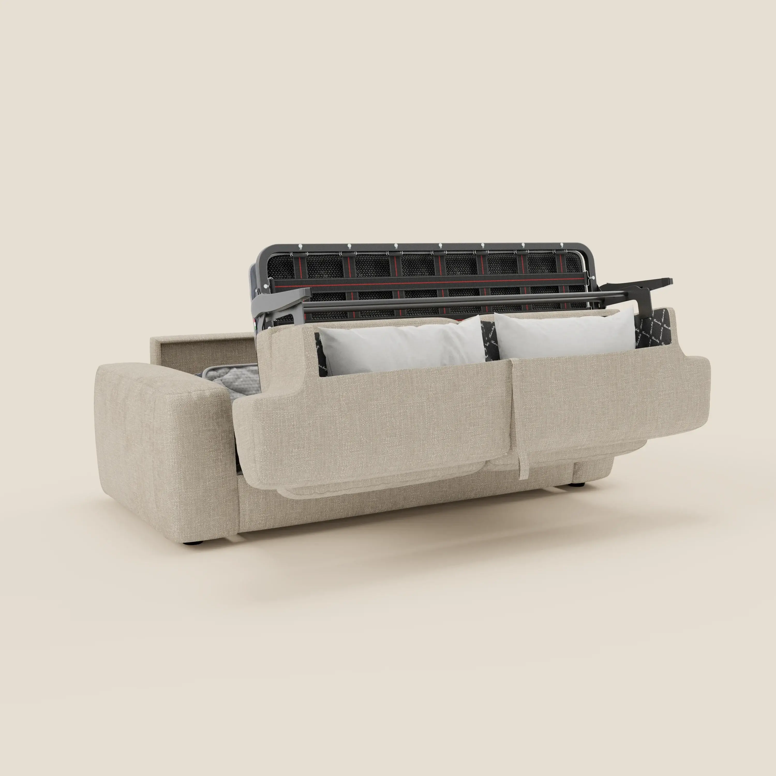 Cloud Canapé convertible matelas H17 cm avec coussins souples en tissu imperméable T06 crème - Image 10