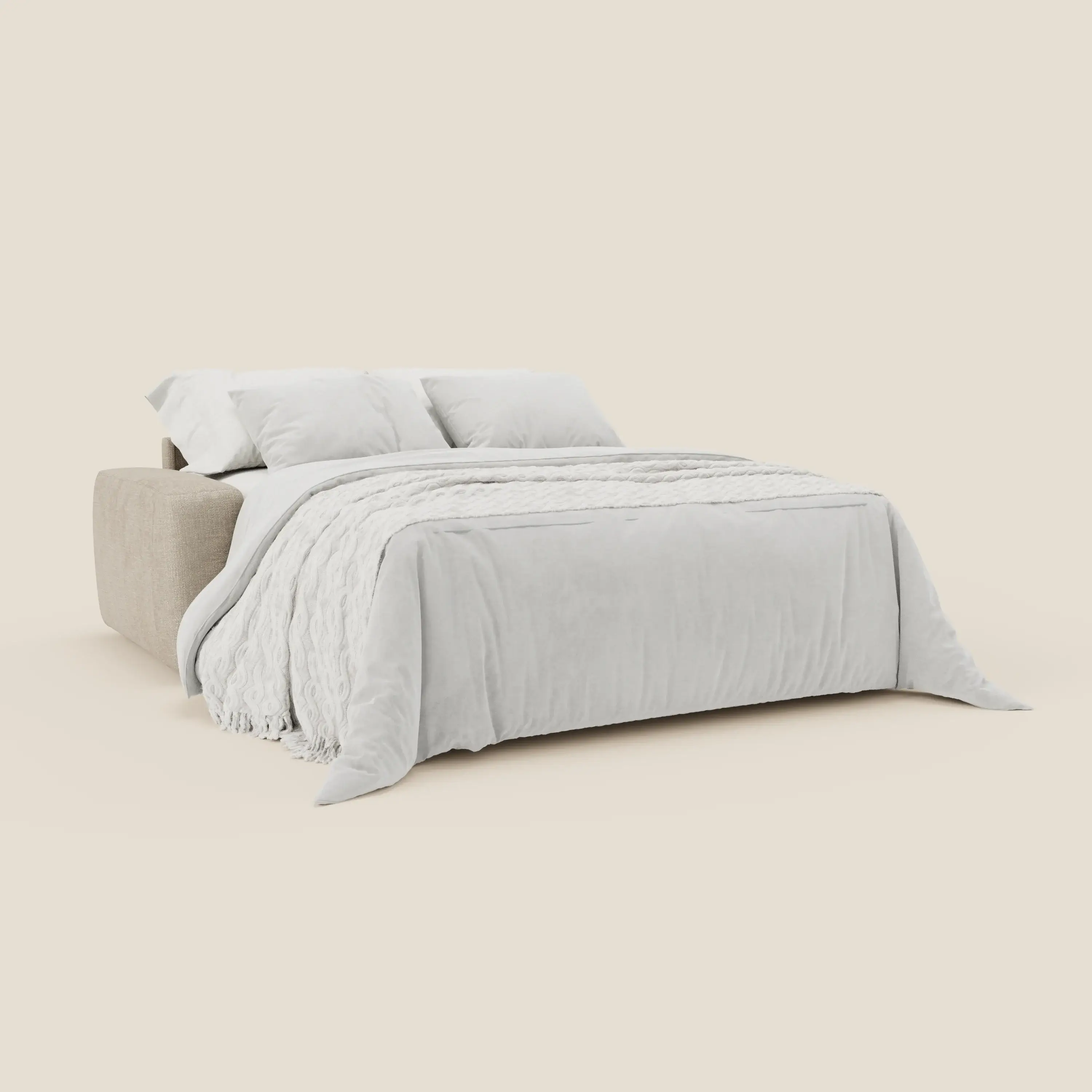 Cloud Canapé convertible matelas H17 cm avec coussins souples en tissu imperméable T06 crème - Image 2
