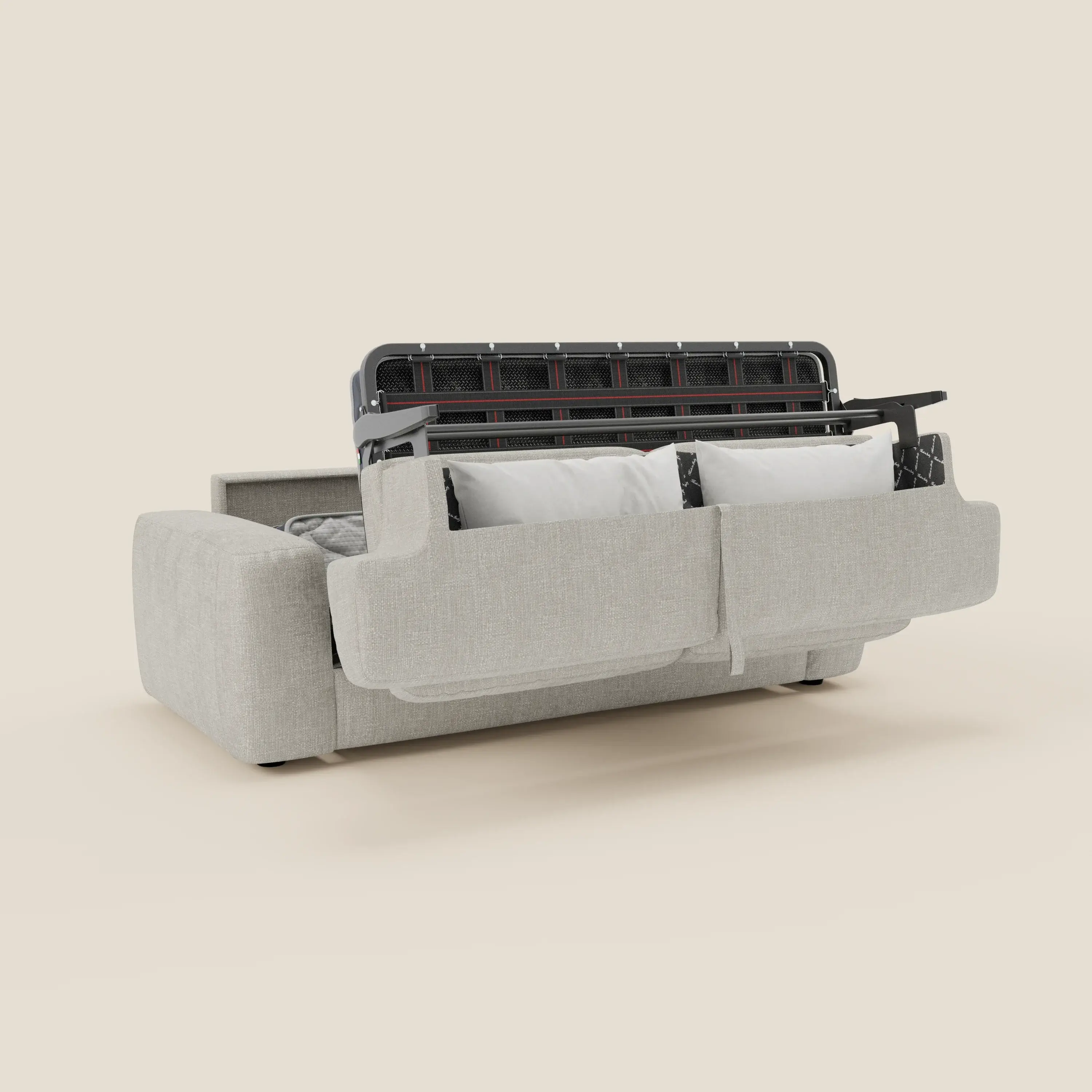 Cloud Canapé convertible matelas H17 cm avec coussins souples en tissu imperméable T06 gris clair - Image 10