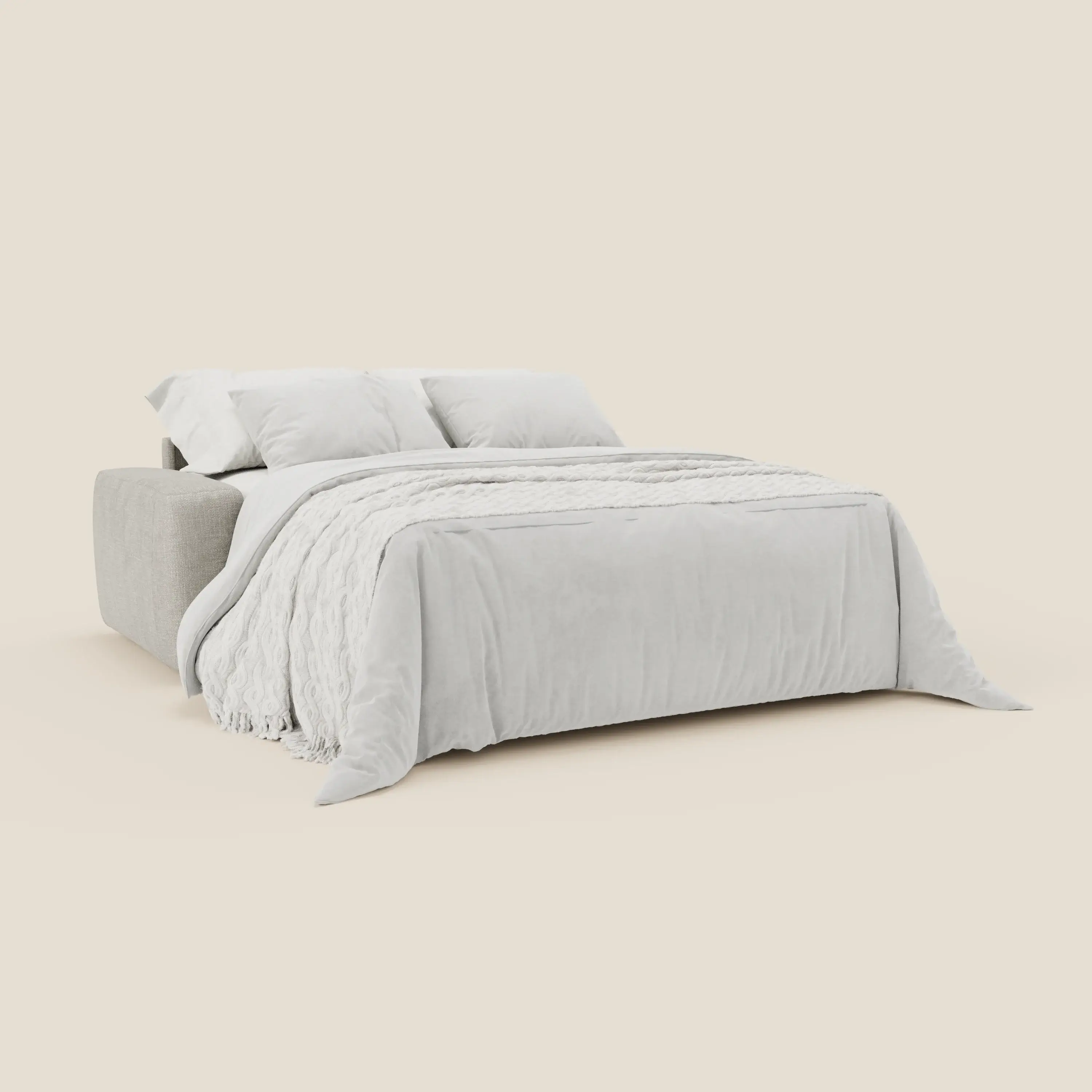 Cloud Canapé convertible matelas H17 cm avec coussins souples en tissu imperméable T06 gris clair - Image 2