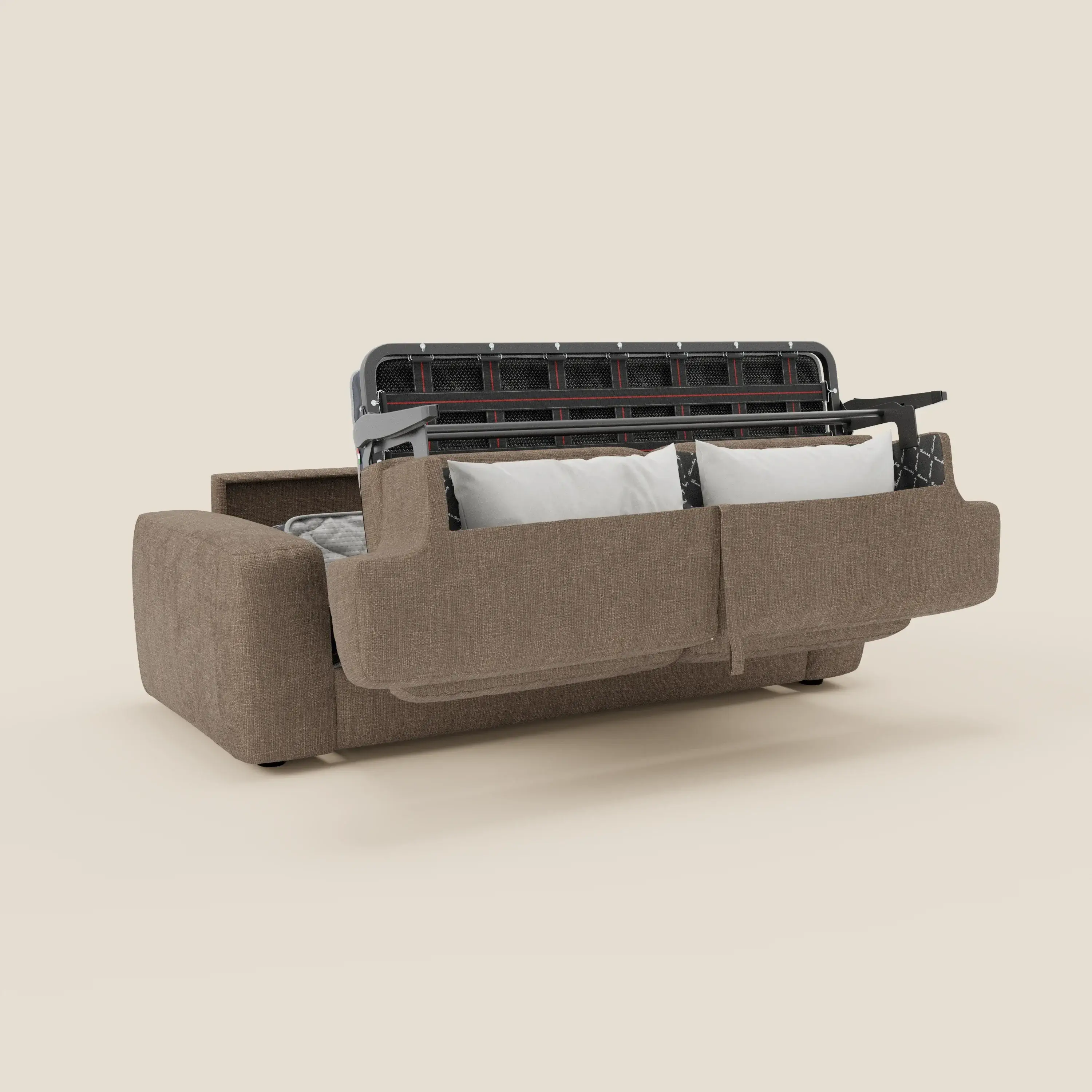 Cloud Canapé convertible matelas H17 cm avec coussins souples en tissu imperméable T06 marron - Image 10