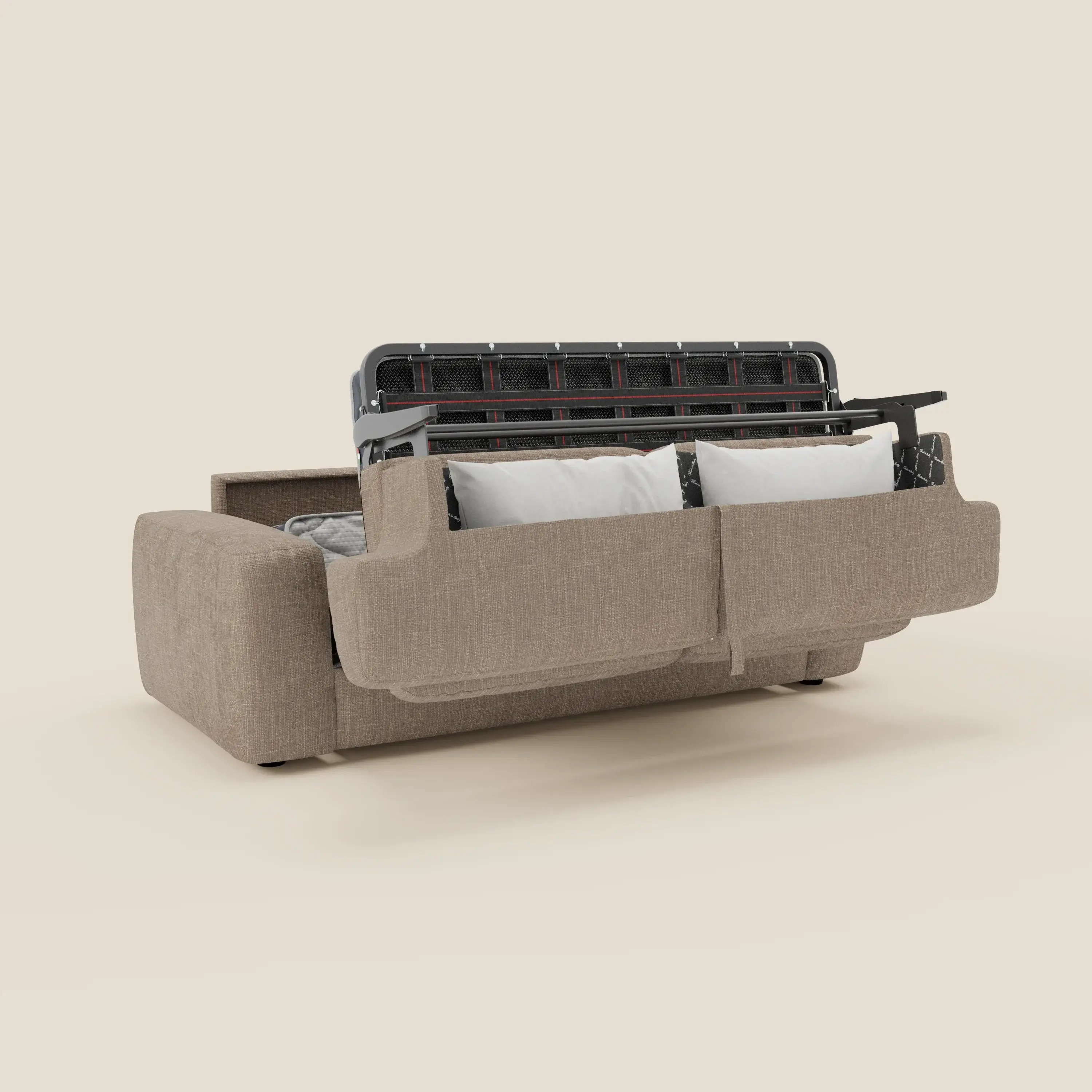 Cloud Canapé convertible matelas H17 cm avec coussins souples en tissu imperméable T06 taupe - Image 10