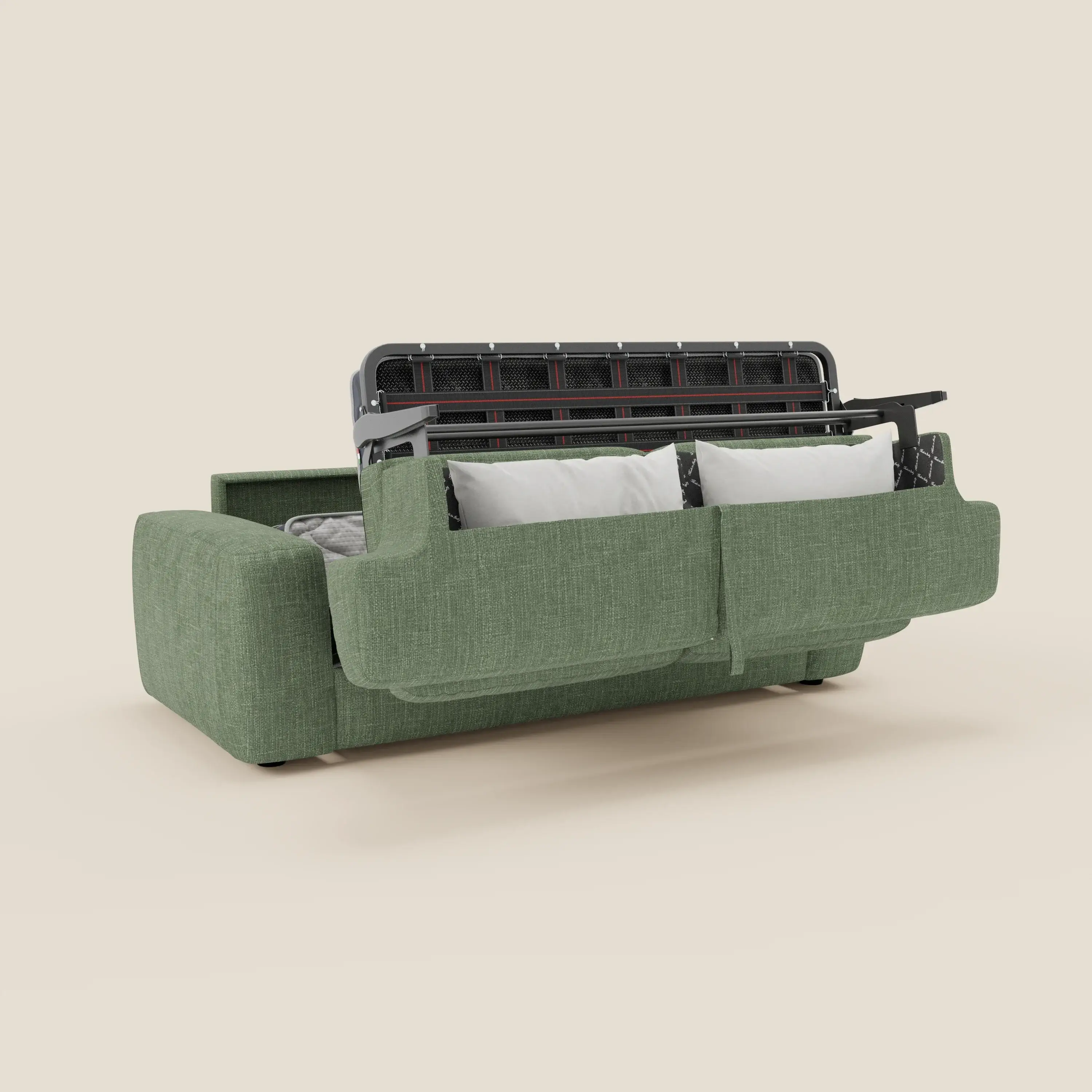 Cloud Canapé convertible matelas H17 cm avec coussins souples en tissu imperméable T06 vert - Image 10