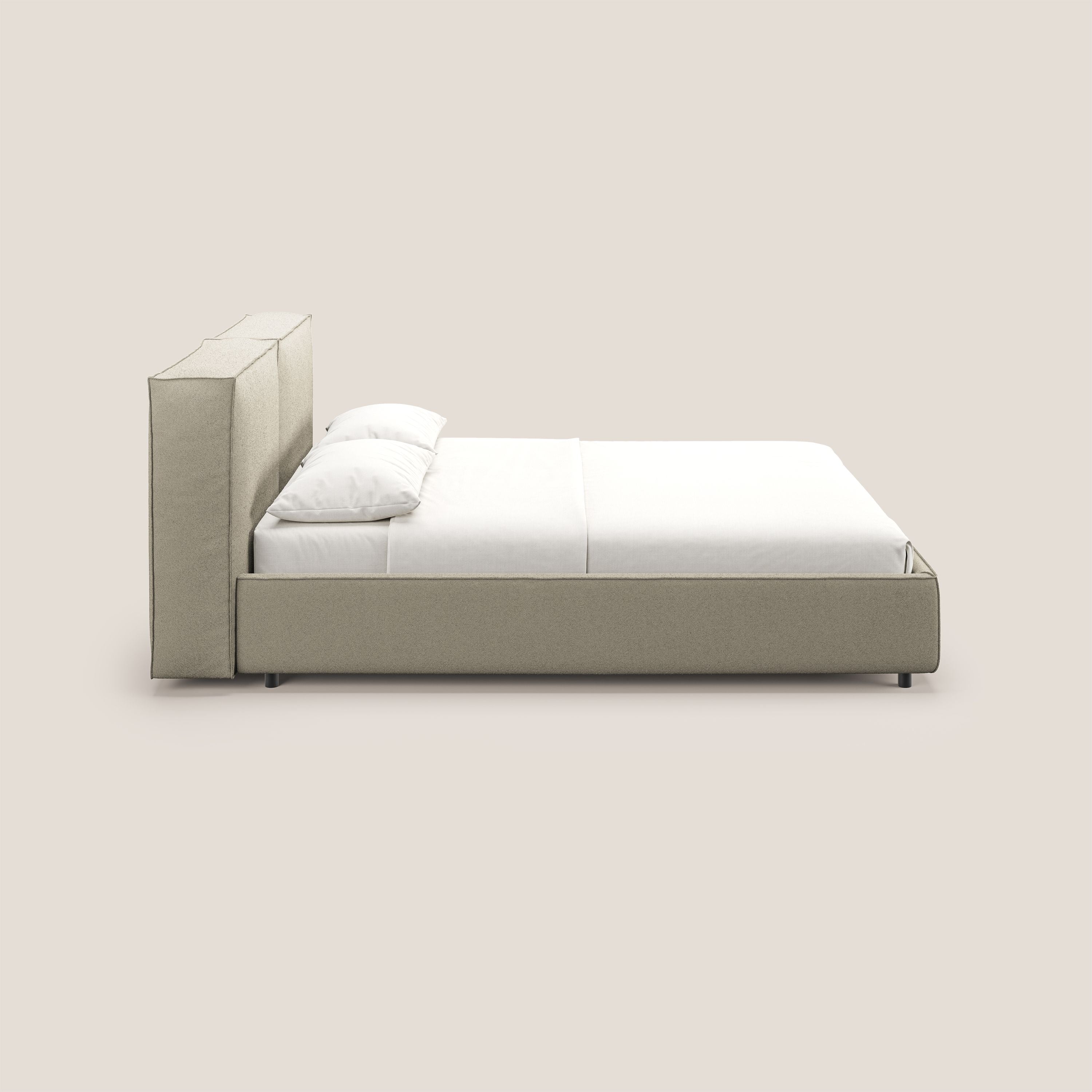 Cocoon lit avec coffre rembourré déhoussable en bouclette imperméable T07 beige - Image 5