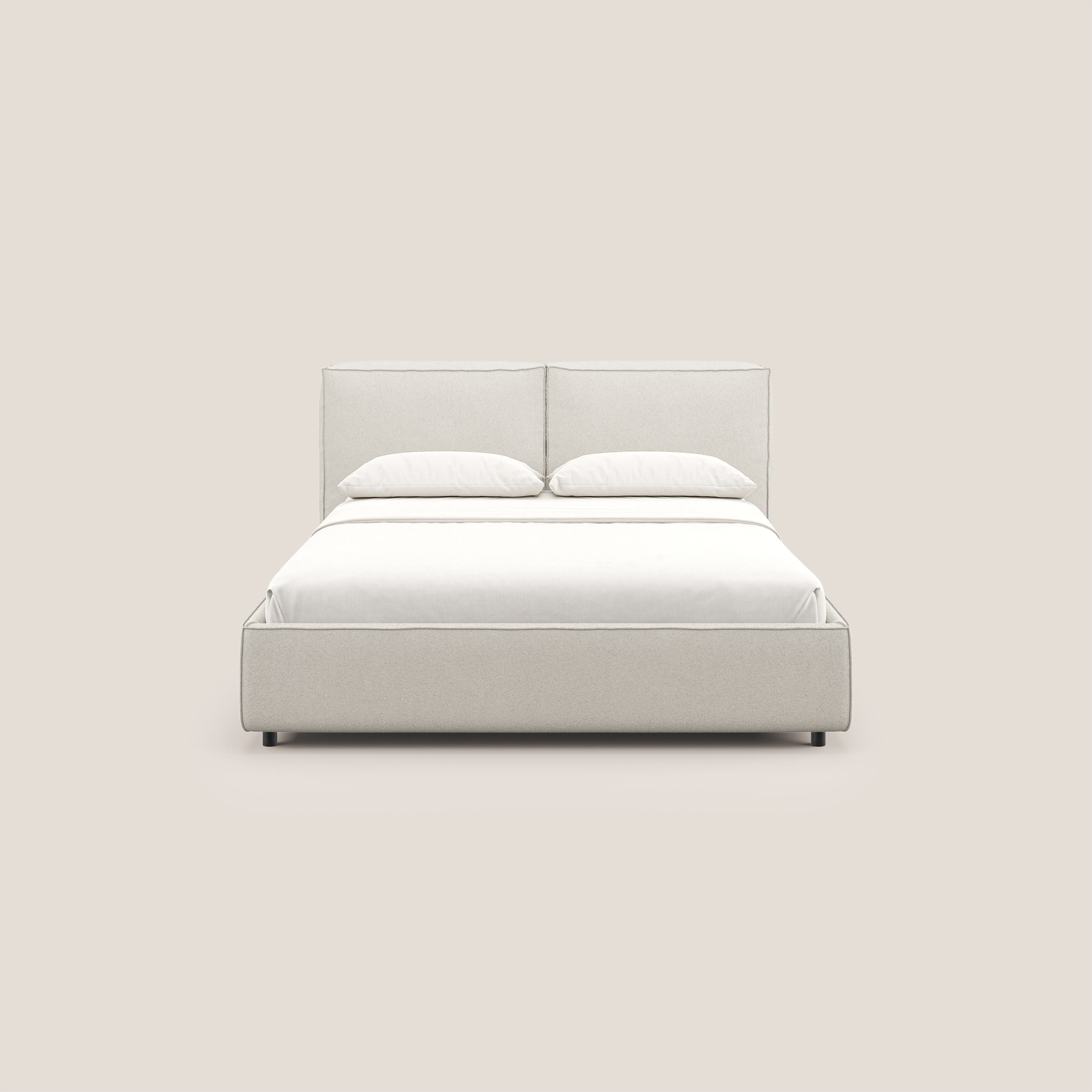 Cocoon lit avec coffre rembourré déhoussable en bouclette imperméable T07 blanc - Image 3